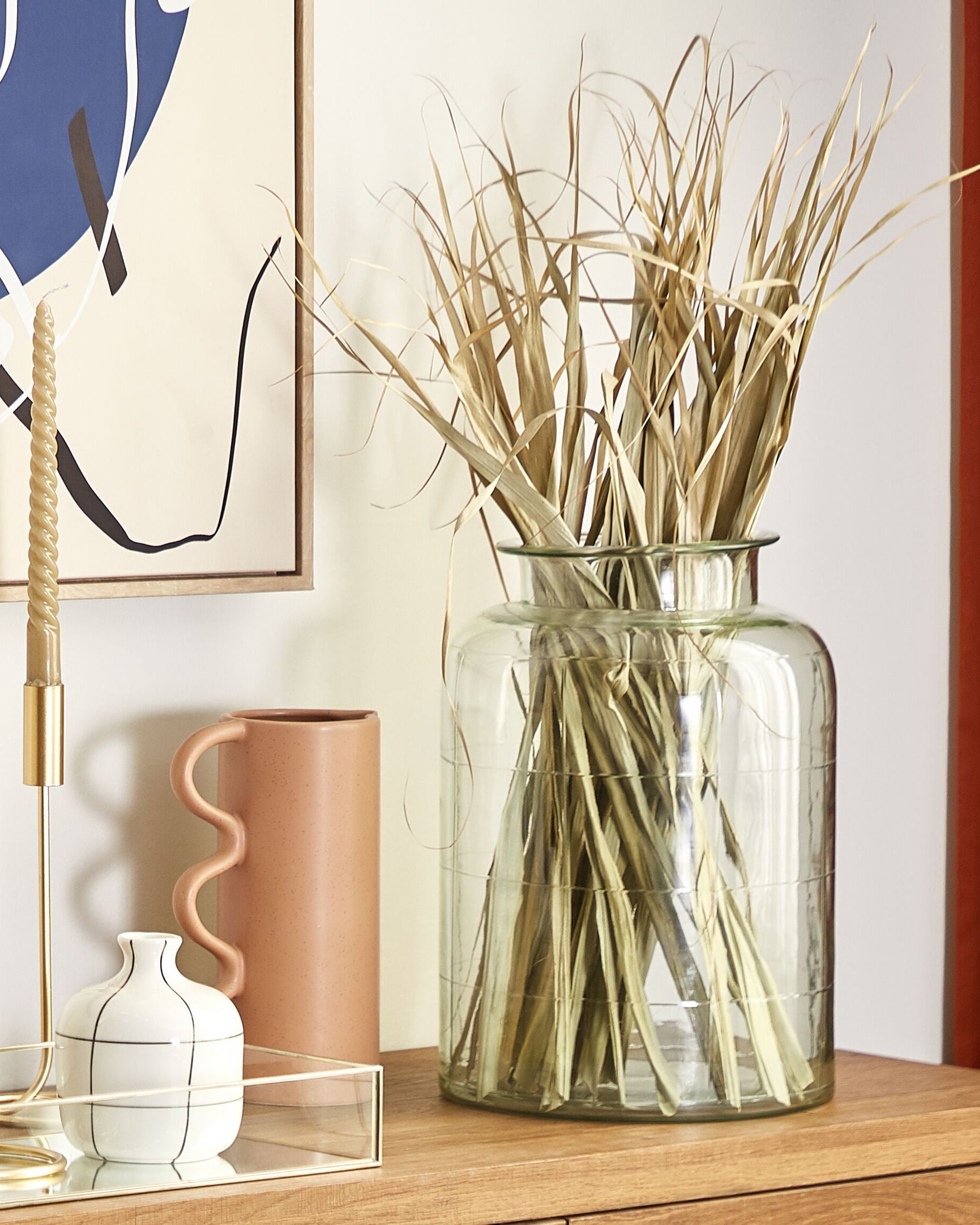 Blomvas VINDALOO 35 cm Glas Ljusgrön