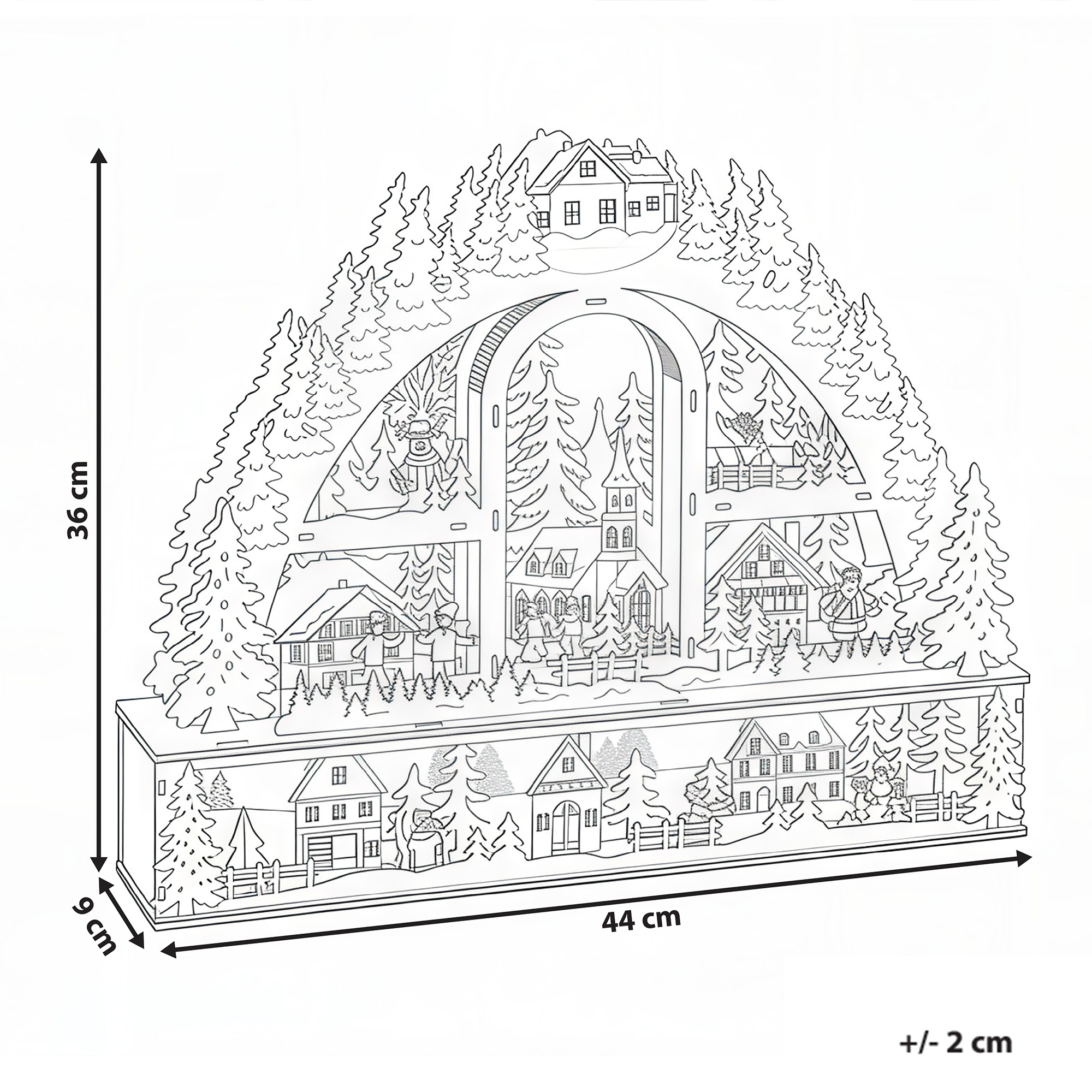 Julpynt LED NORSJO 36 cm Ljusbrun