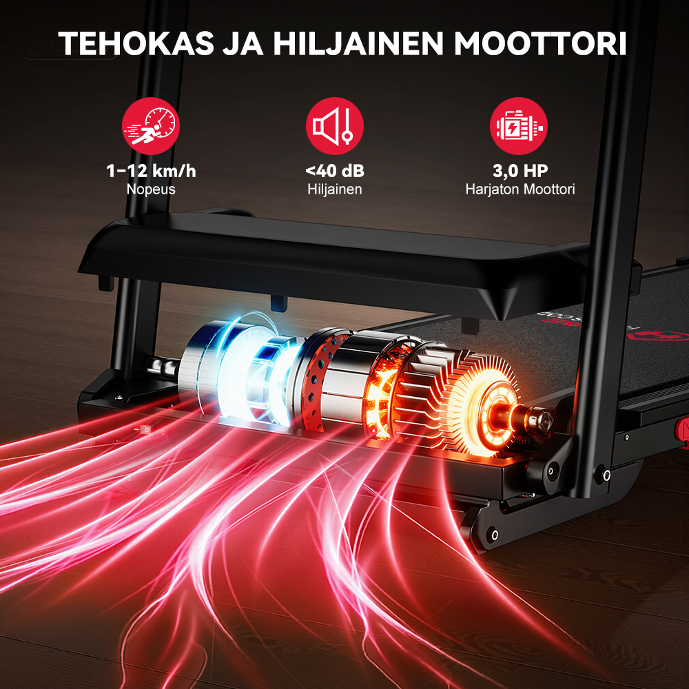 Löpband 3.0 borstlös tyst motor automatisk lutning 0 15 % Bluetooth app hopfällbar för hemmaträning