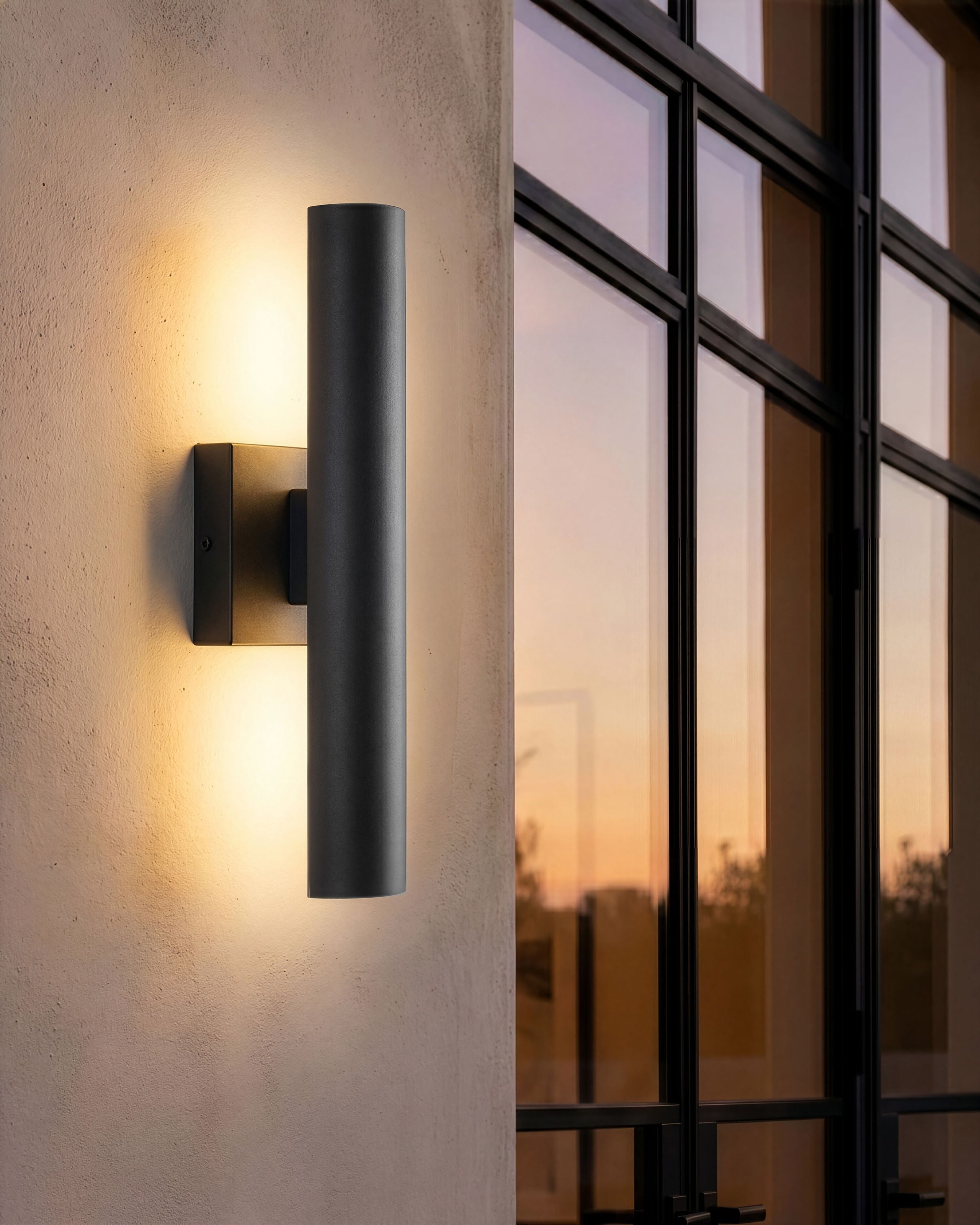 LED-vägglampa för utomhusbruk KOROS Svart