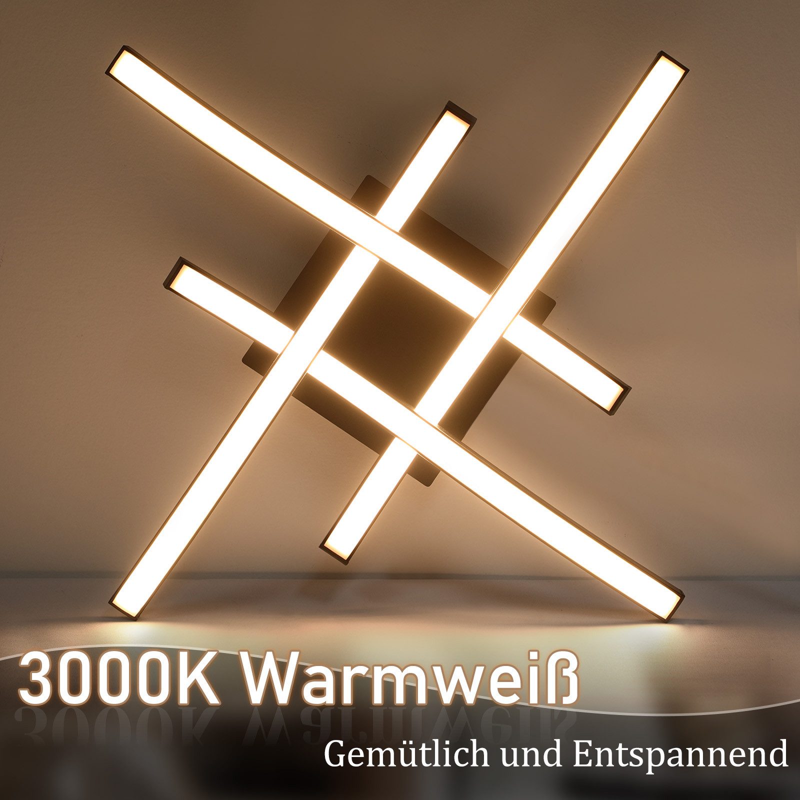 NETTLIFE LED - taklampa, svart, 24W, 3000K, varmvit, modern, design