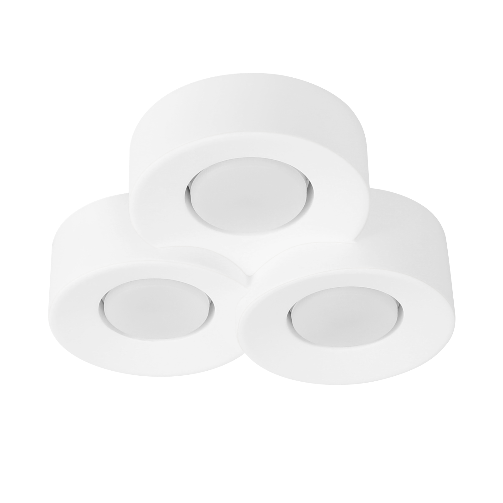 NETTLIFE Takspotlight, utanpåliggande White Corridor, modern takspotlight, 3 lågor, Gx53 max. 10w