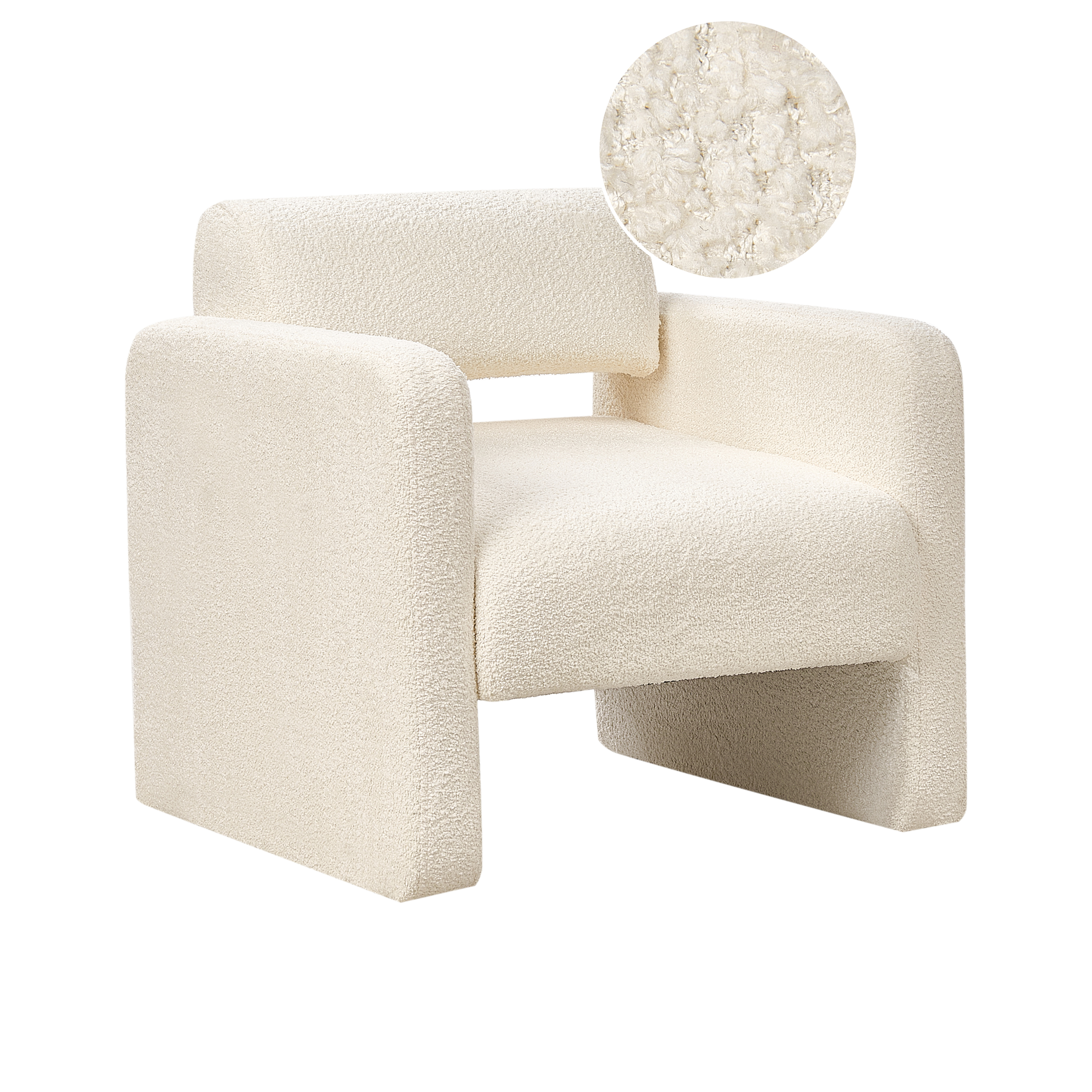 Fåtölj HALLSBERG Bouclé Off-White