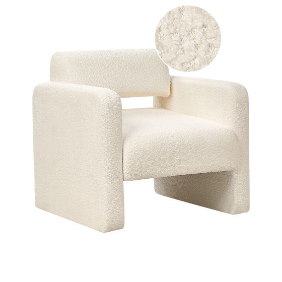 Fåtölj HALLSBERG Bouclé Off-White