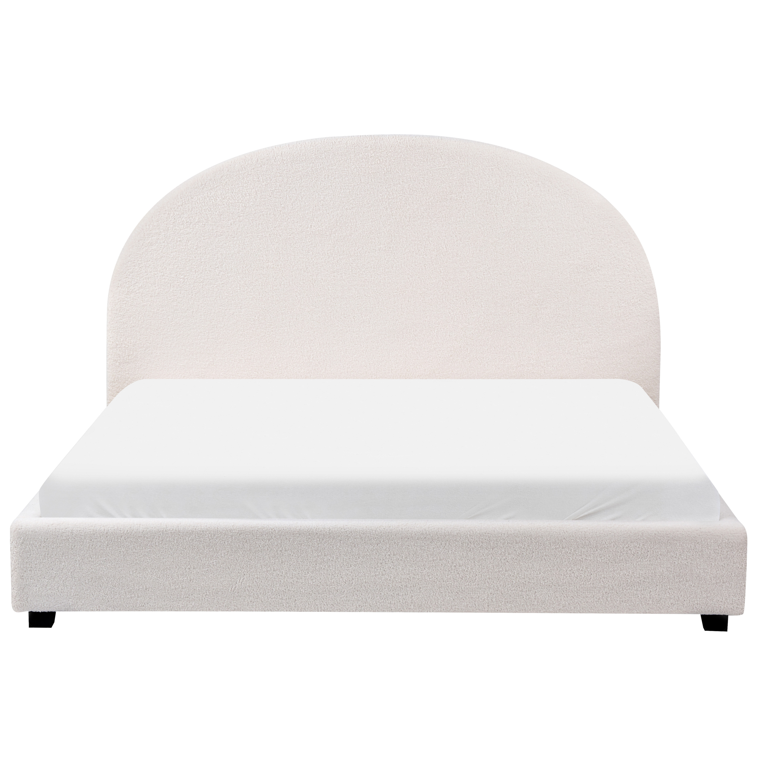 Säng med lamellram Bouclé VAUCLUSE 160 x 200 cm Off-White