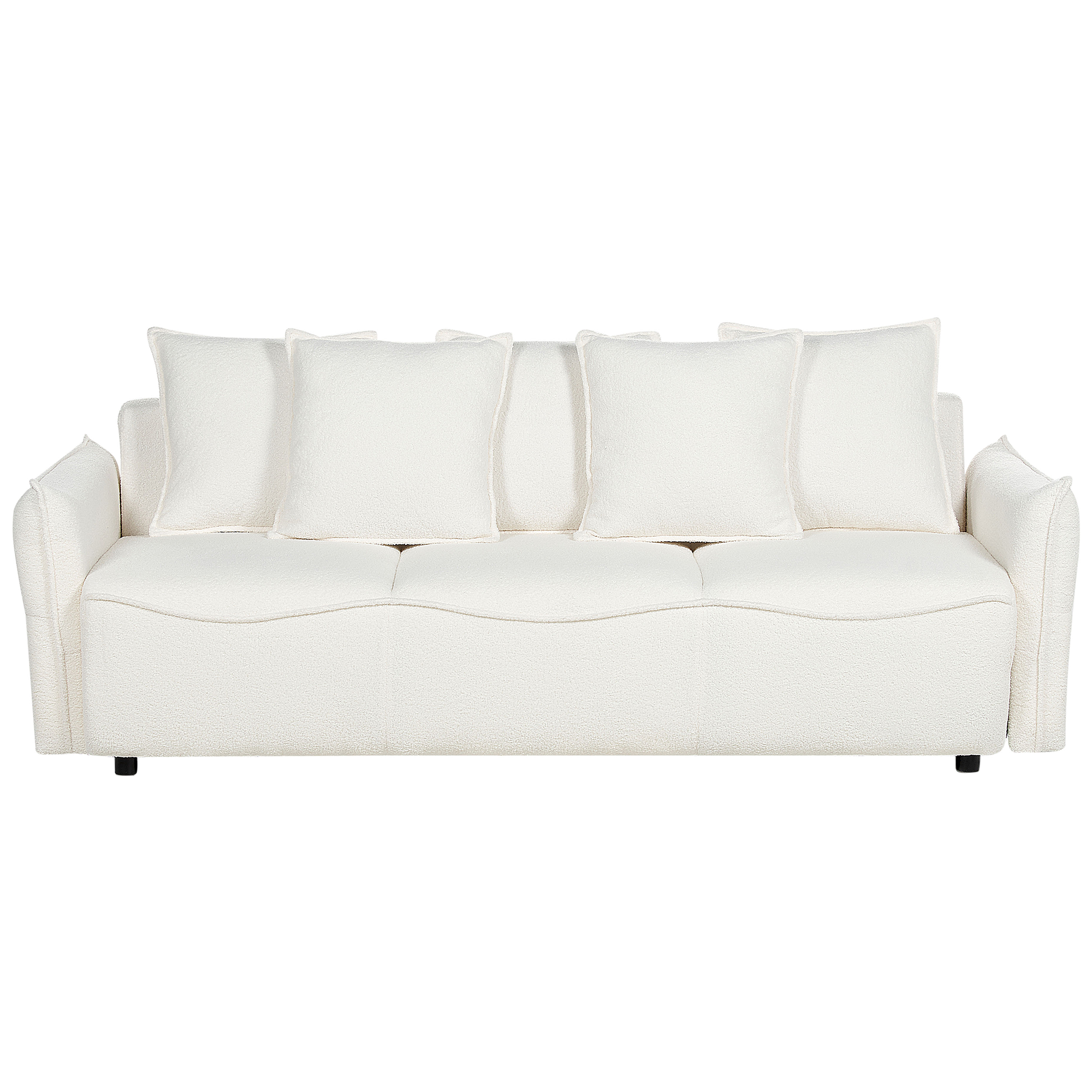 Bäddsoffa 3-sits KRAMA med förvaring Bouclé Vit