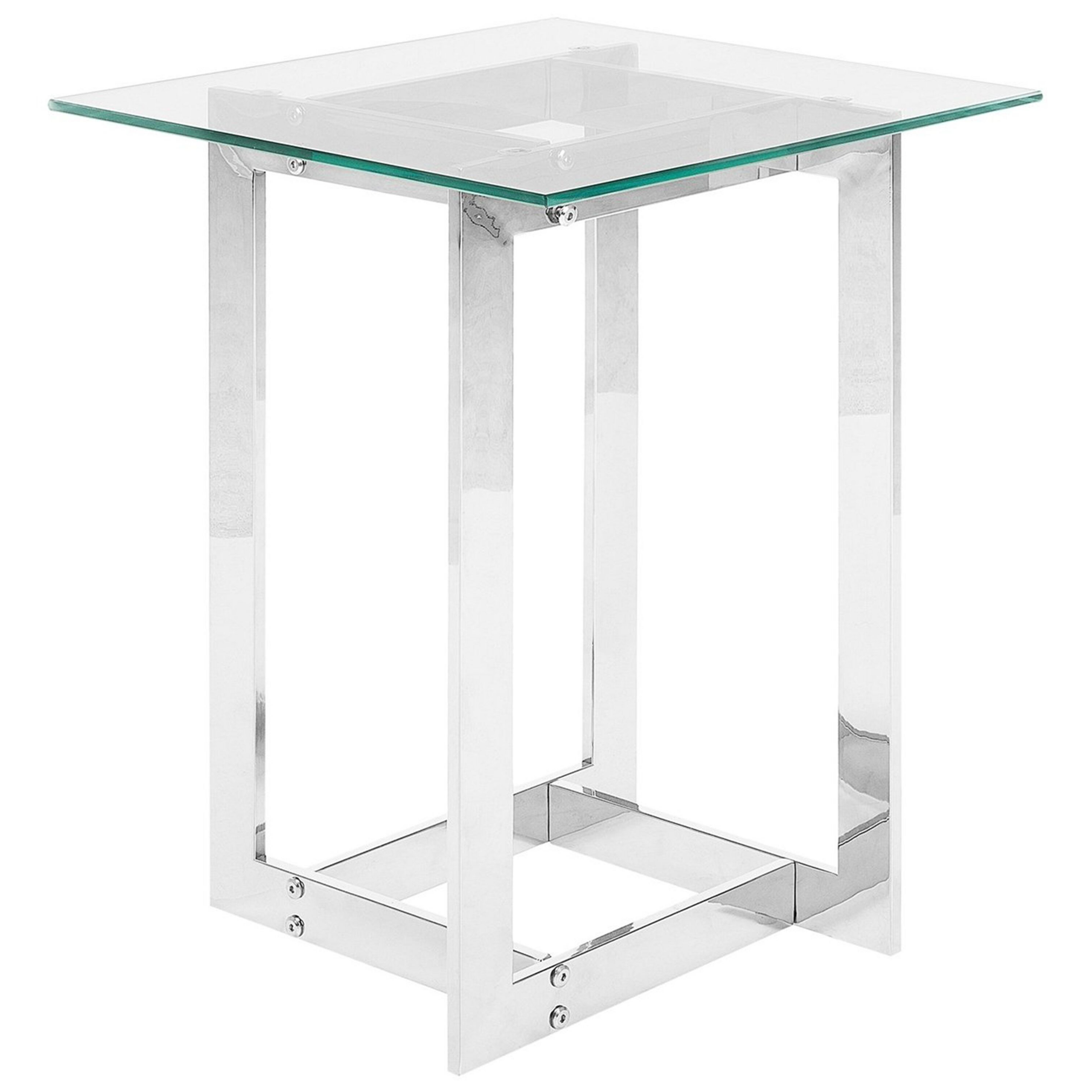 Sidobord CRYSTAL Härdat glas Silver