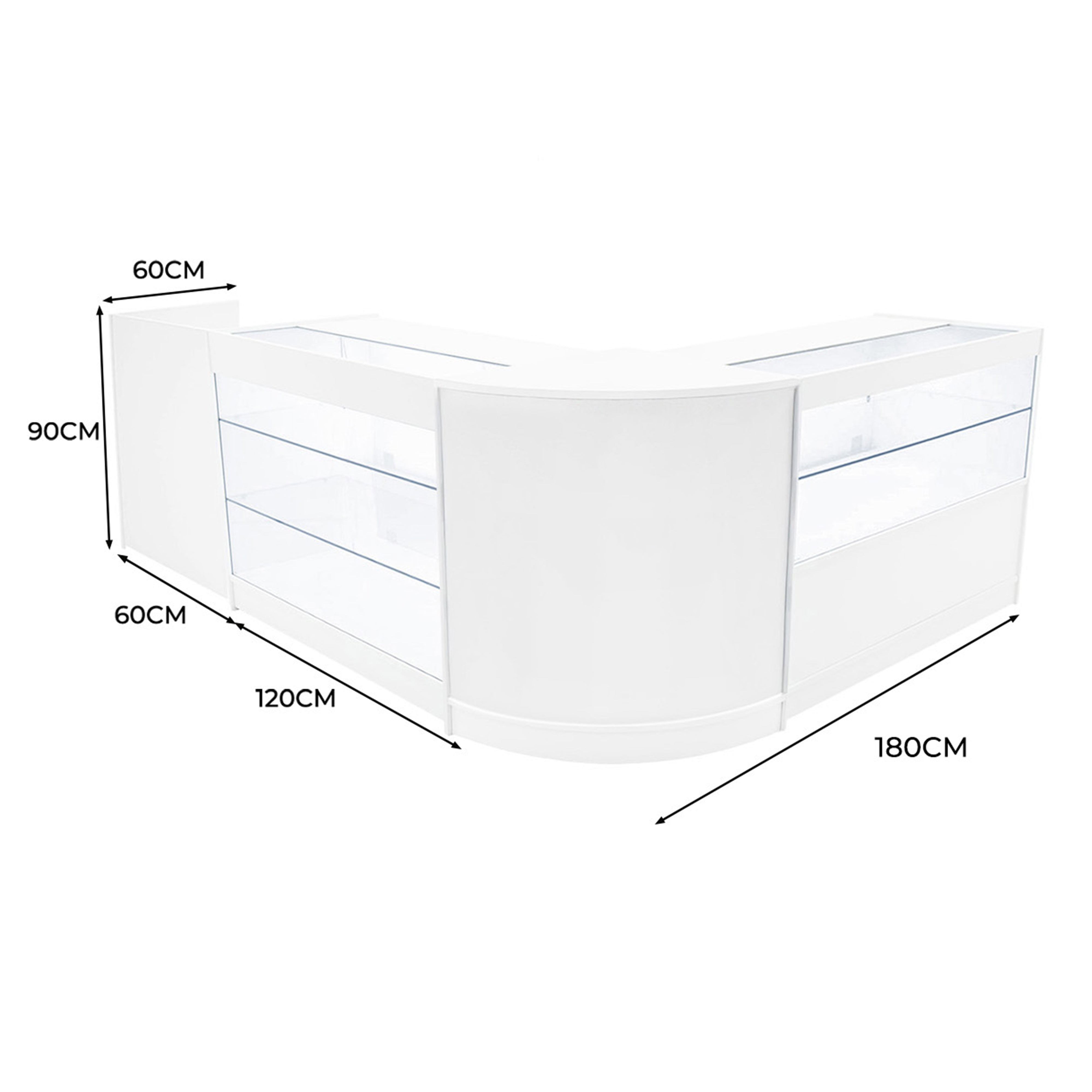 Vega LED-butiksdisk serie K1200, C1200, TB60 och CM60 - vit