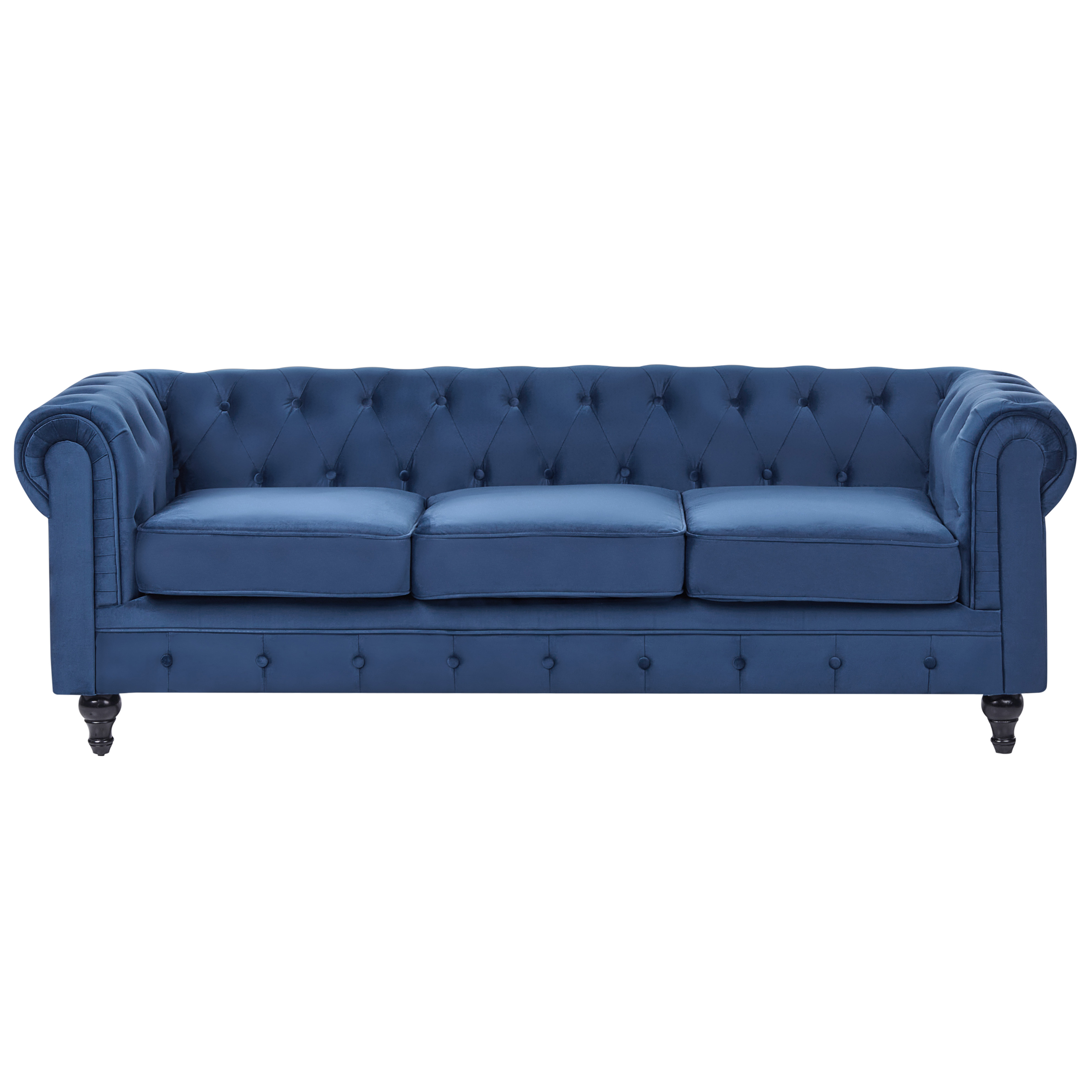 Soffgrupp 4-sits CHESTERFIELD Sammet Marinblå