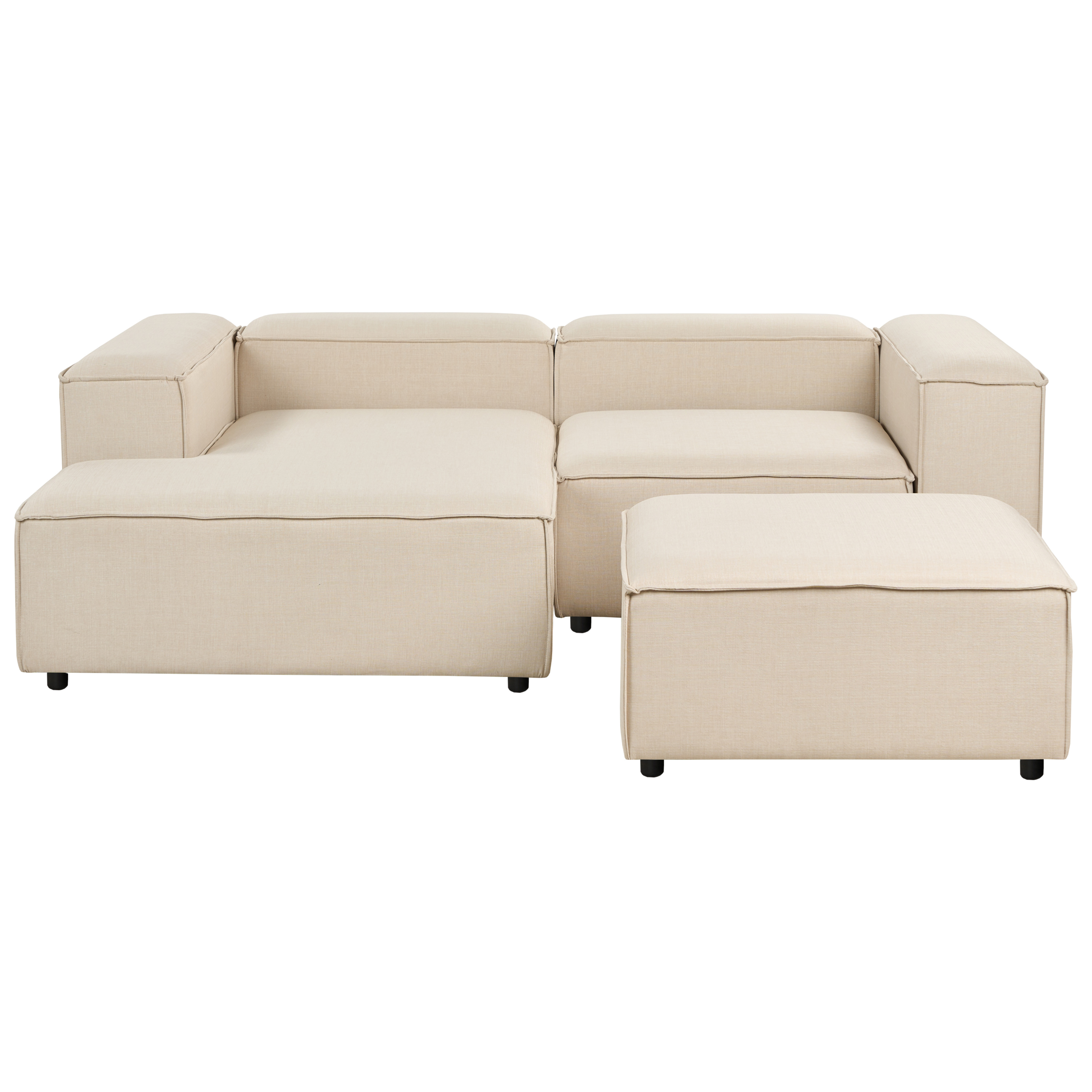 Modulär hörnsoffa 2-sits ARDAL med fotpall Beige Högervänd