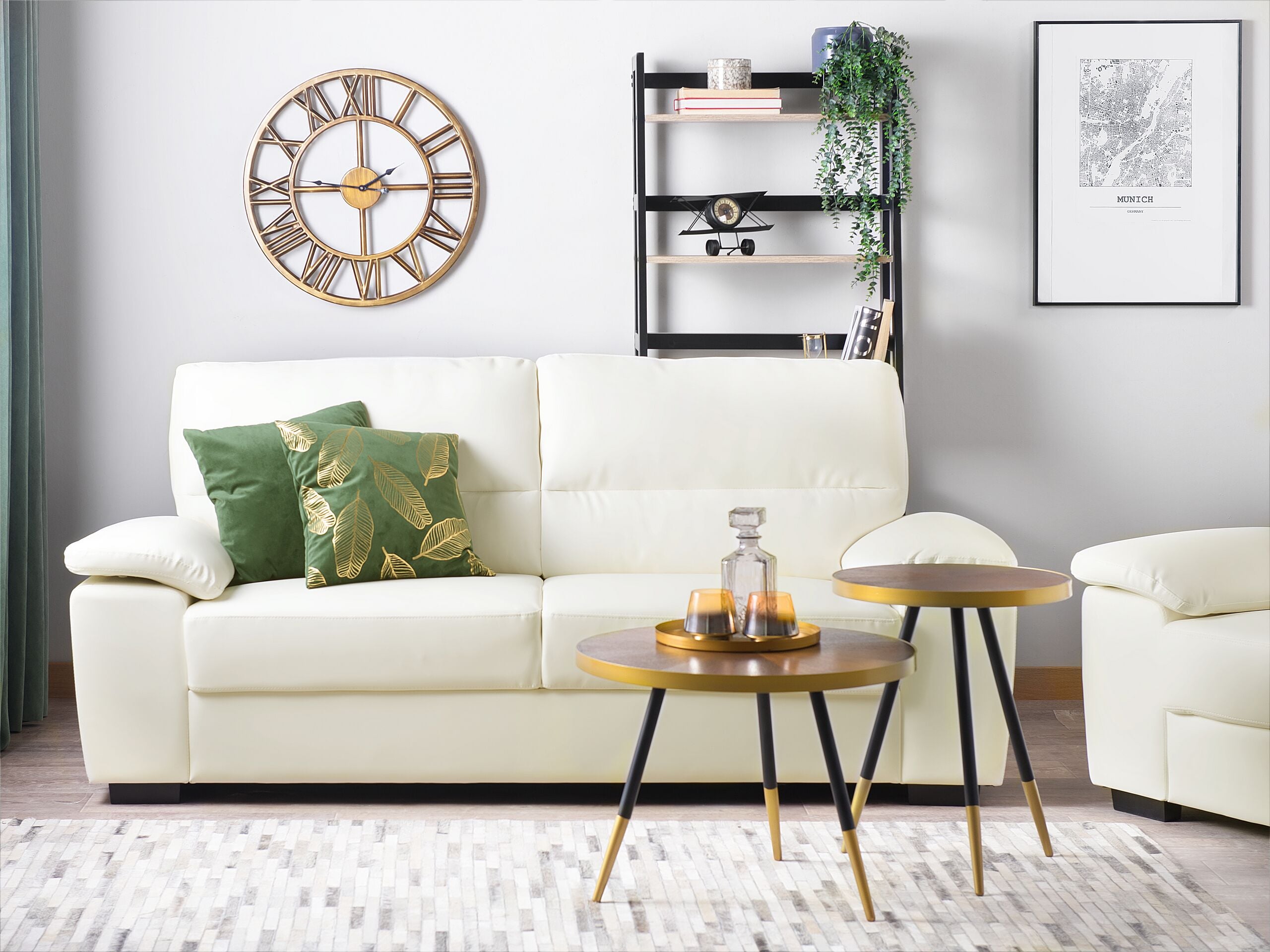 Soffa 3-sits VOGAR Konstläder Off-White