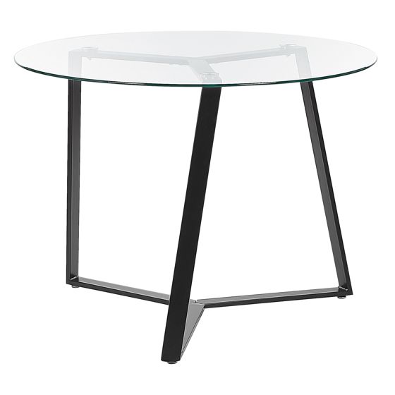Matbord KEBRI Svart 100 cm 100 cm Härdat glas