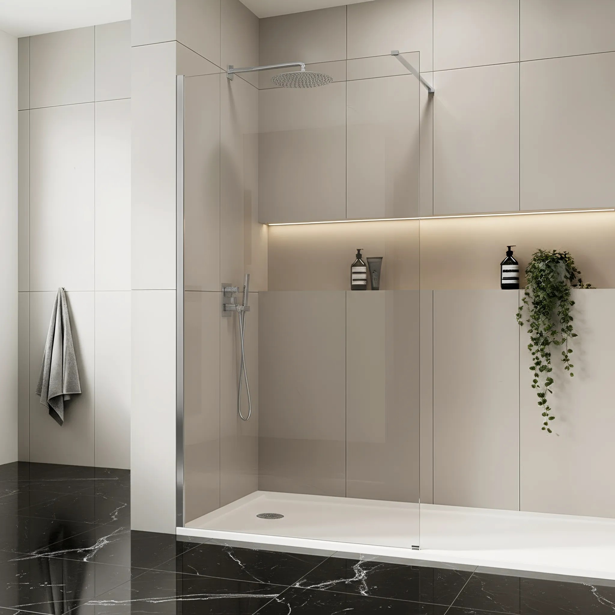 REA Duschvägg Flexi Transparent 110 Krom, 120x110x195cm