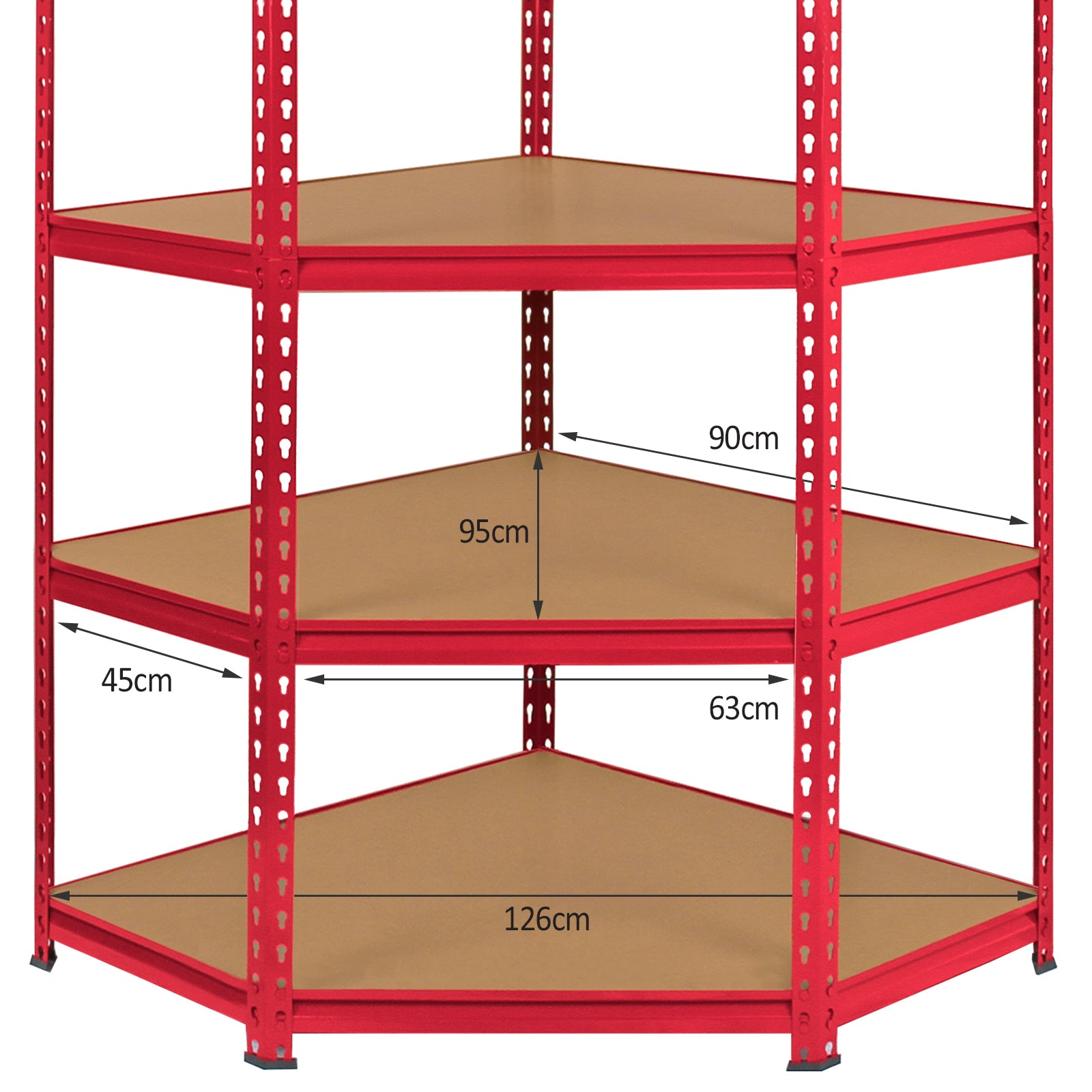 Monster Racking Z-Rax hörnhylla, röd, 90 cm bred