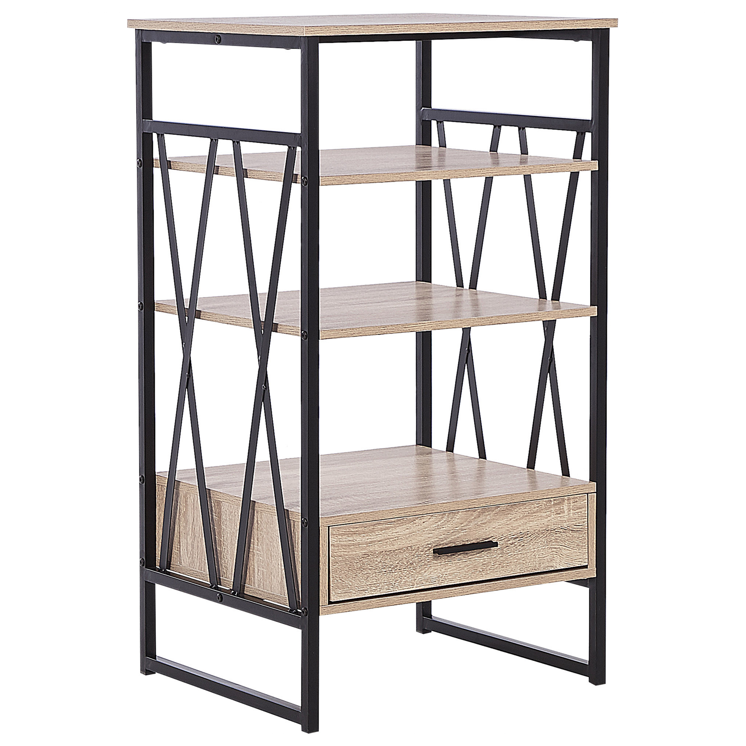 Hyllsystem med 3 hyllplan KEENE 101 cm Ljusbrun