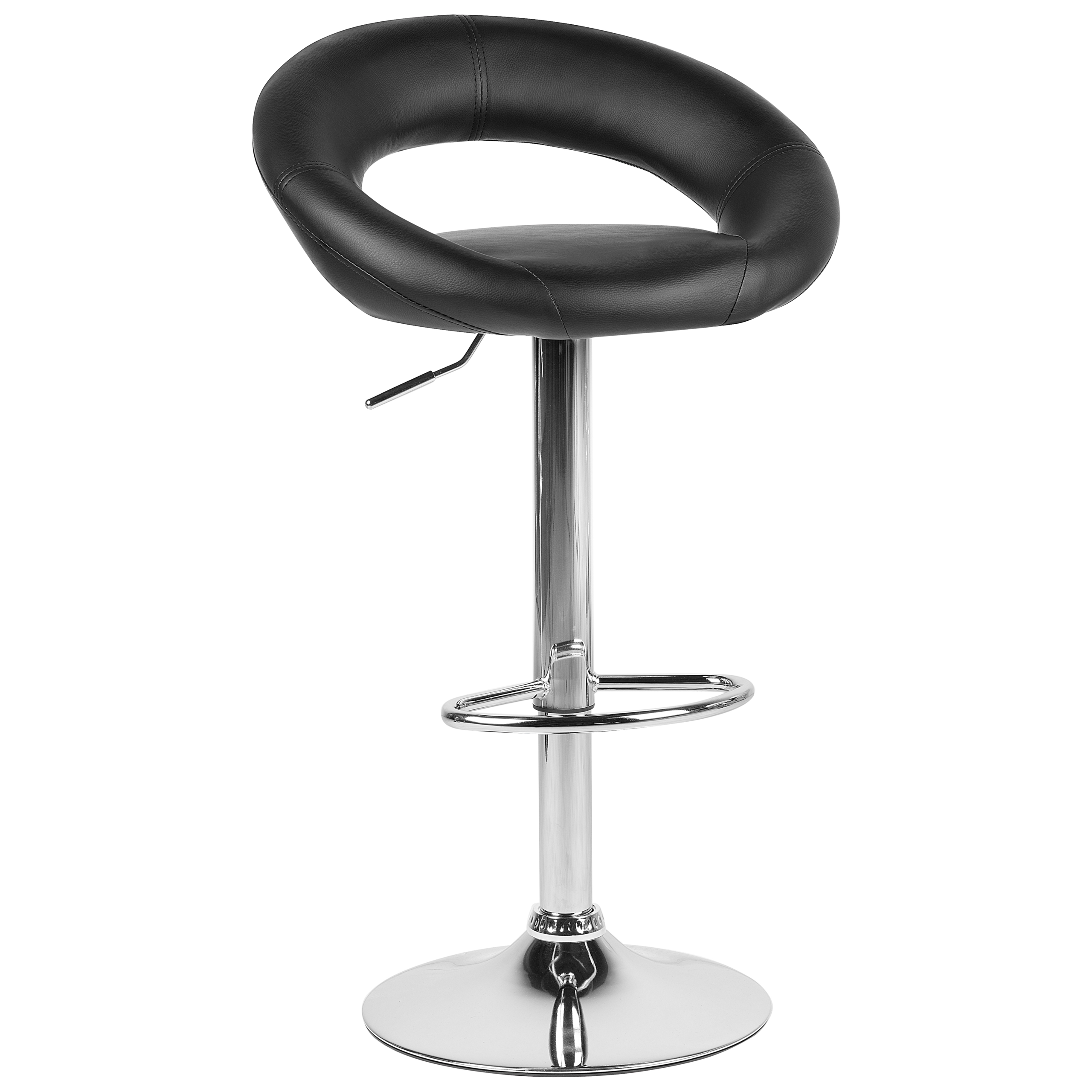 Set med 2 barstolar PEORIA Vridbar Konstläder Svart