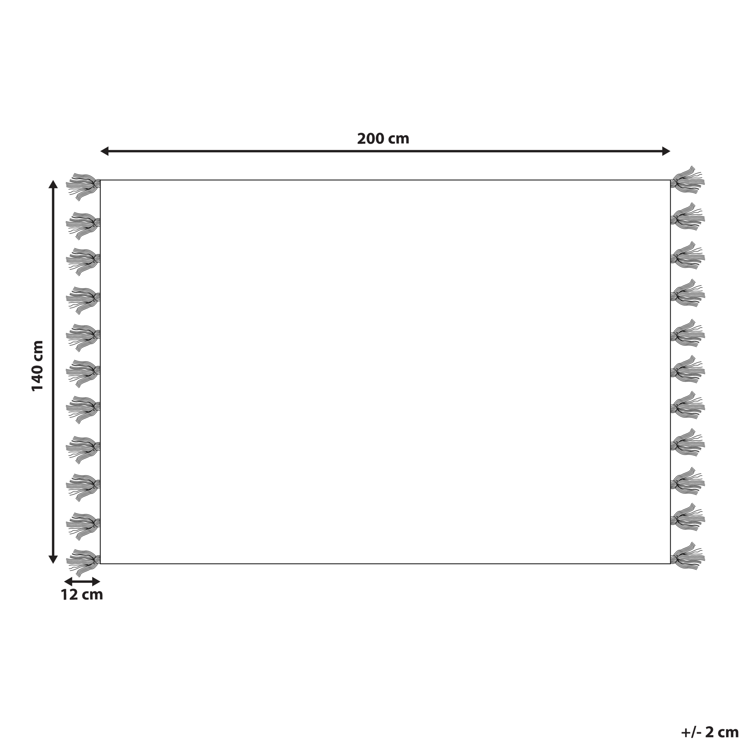 Matta NIGDE Röd 140 x 200 cm Bomull