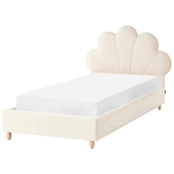 Barnsäng Snäckskal Sammet NEULISE 90 x 200 cm Beige