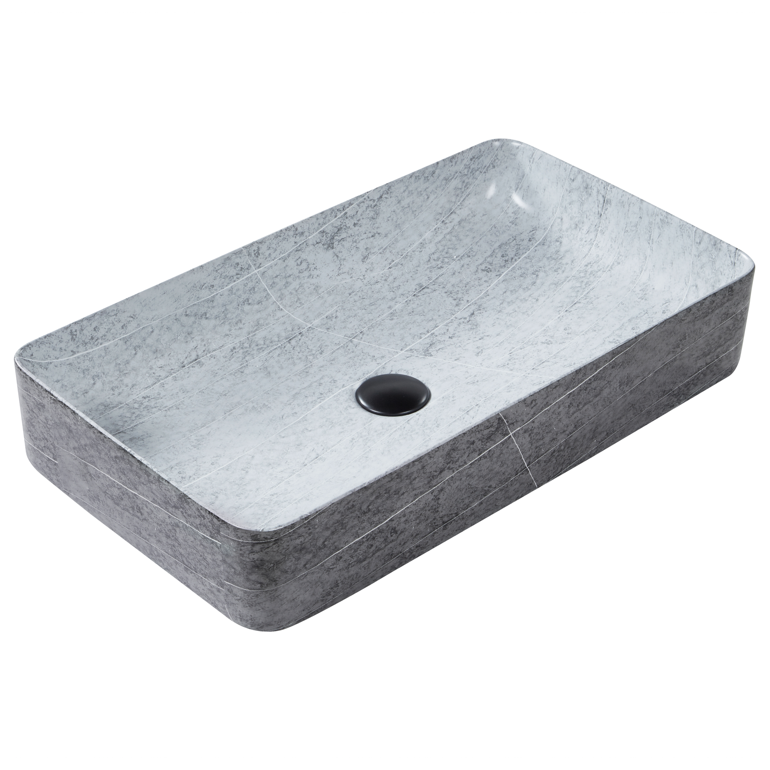 Tvättställ för bänkskiva ARTAJ 61 x 35 cm Keramik Grå betongeffekt