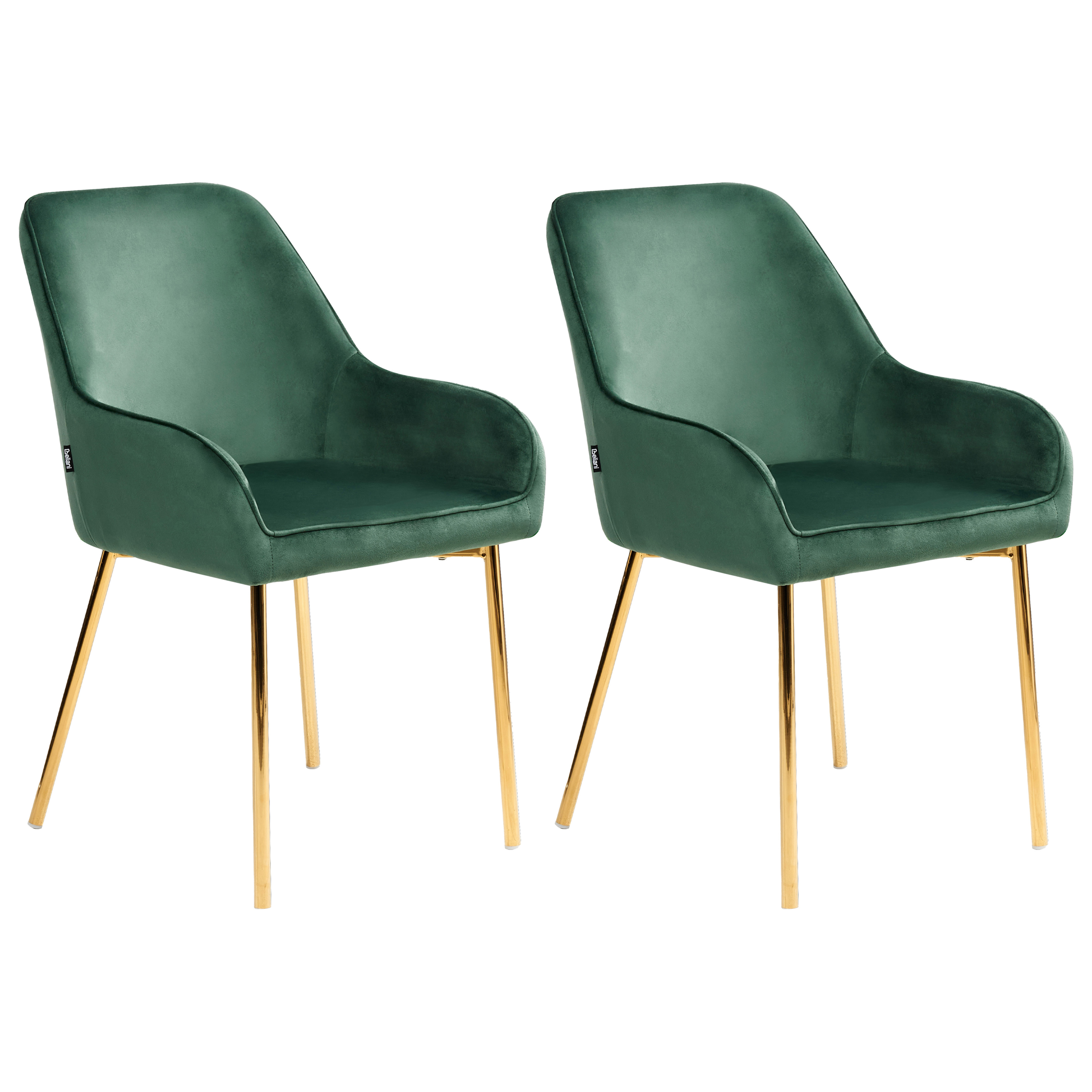 Set med 2 matstolar LOVERNA Sammet Grön