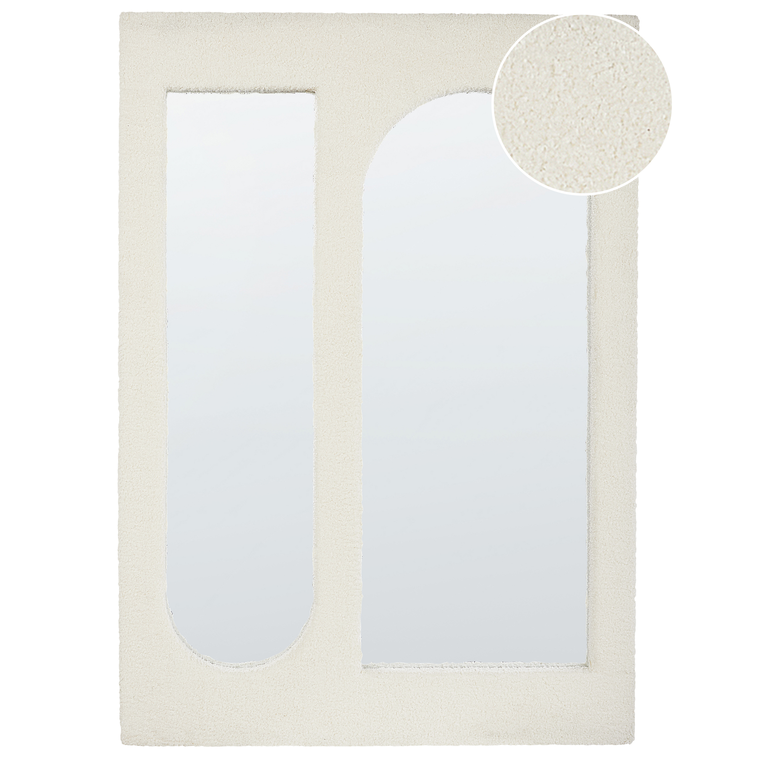 Väggspegel MARCIGNY 70 cm 100 cm Bouclé Off-White