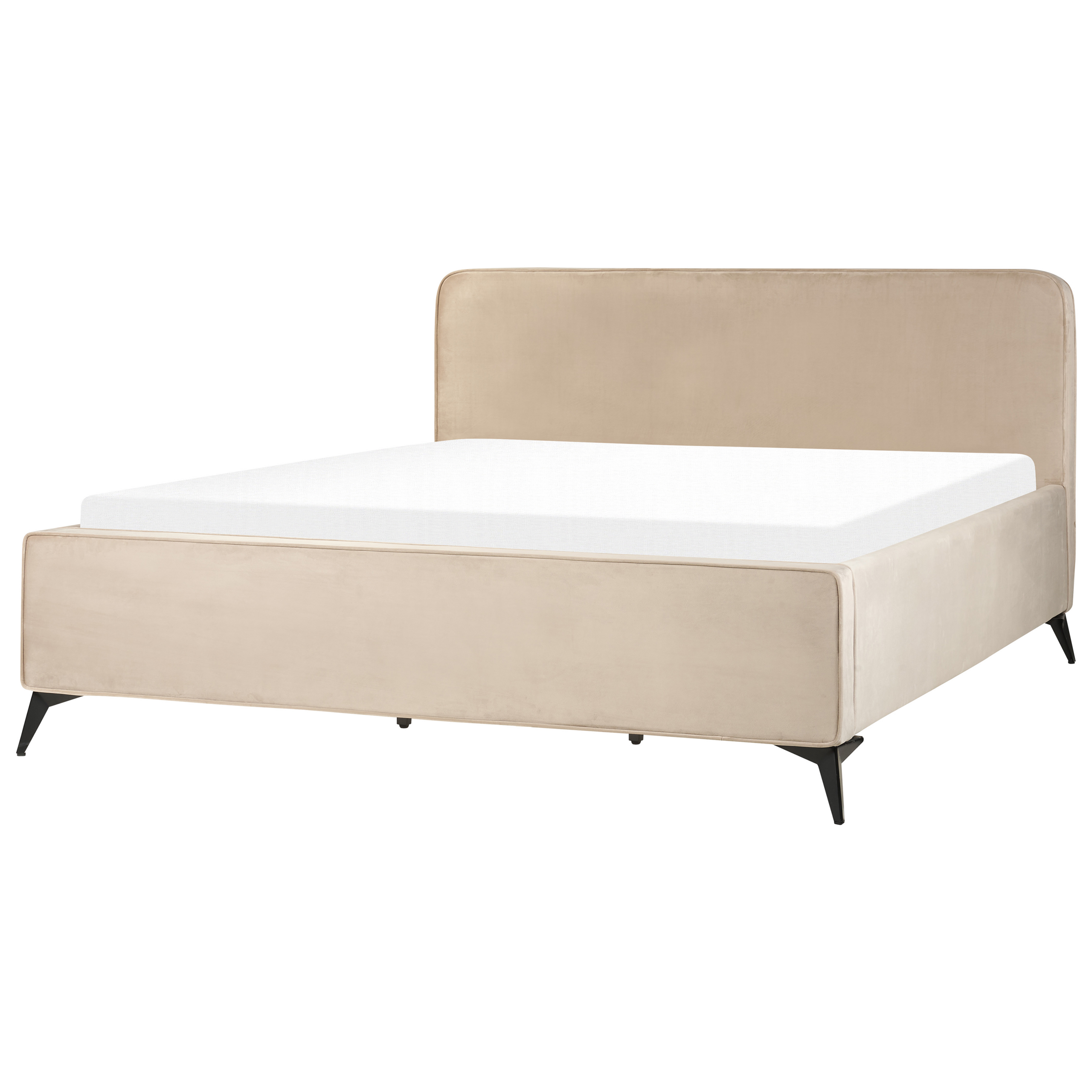 Säng med lamellram Sammet VALOGNES 180 x 200 cm Taupe