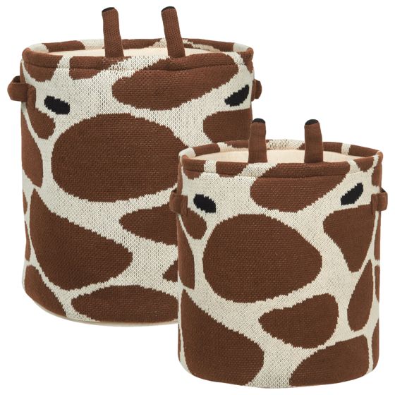 Set med 2 barnkorgar Giraff POMANG Bomull Brun