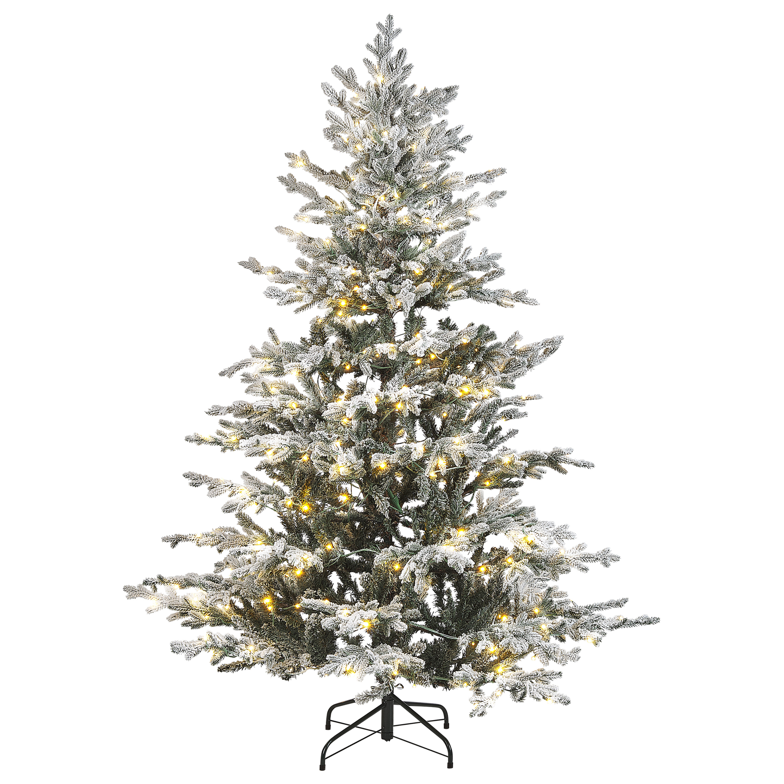 Snöklädd konstgjord julgran LED BRISCO 180 cm Vit