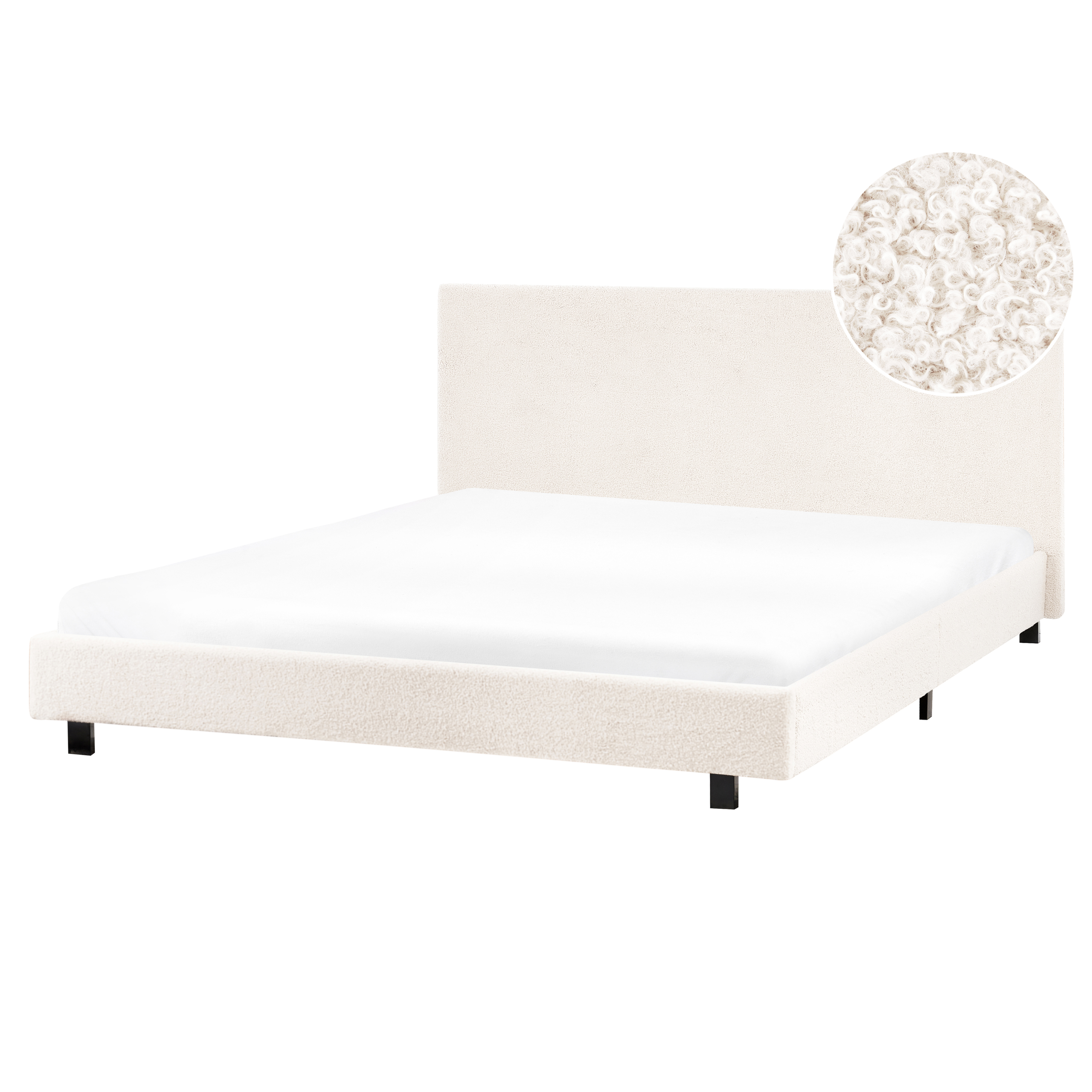 Vattensäng Bouclé ALBI 160 x 200 cm Off-White
