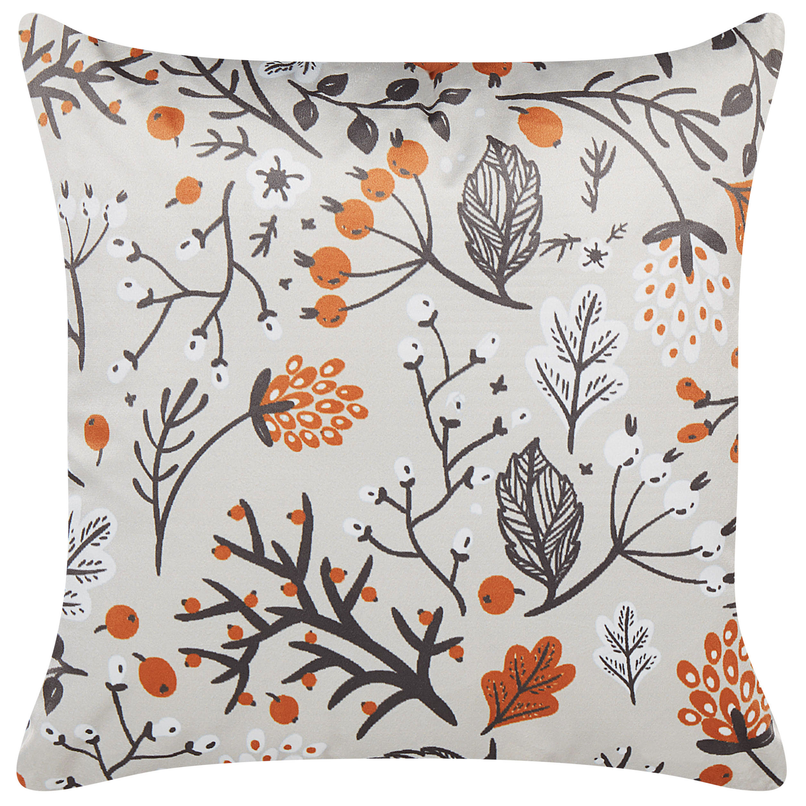 Prydnadskudde MONTBRETIA 45 x 45 cm Sammet Flerfärgad Växtmotiv