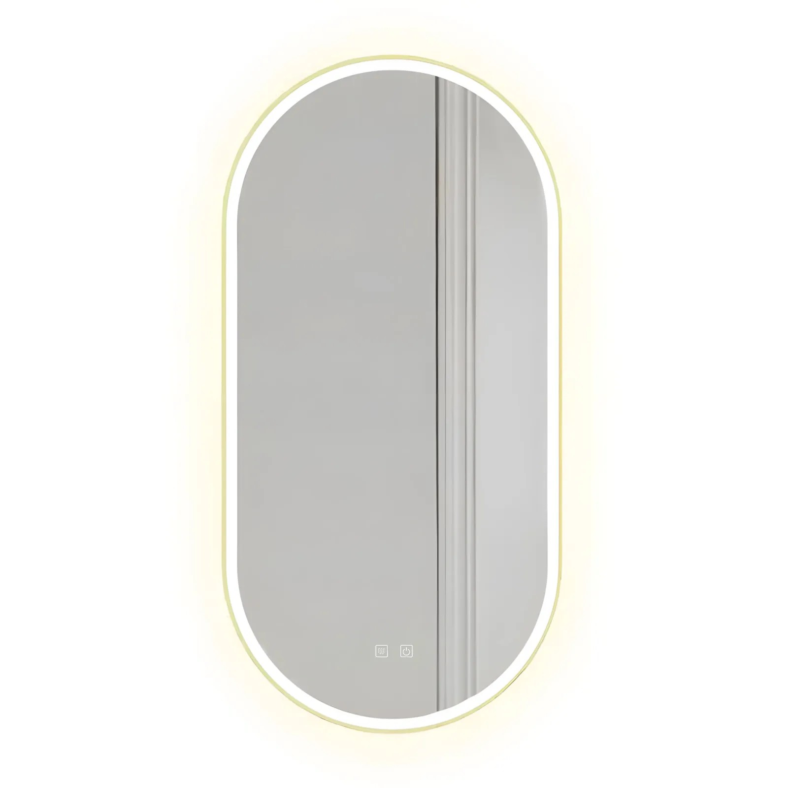 REA spegel LED OVL 50x100cm Guld 4x50x100cm