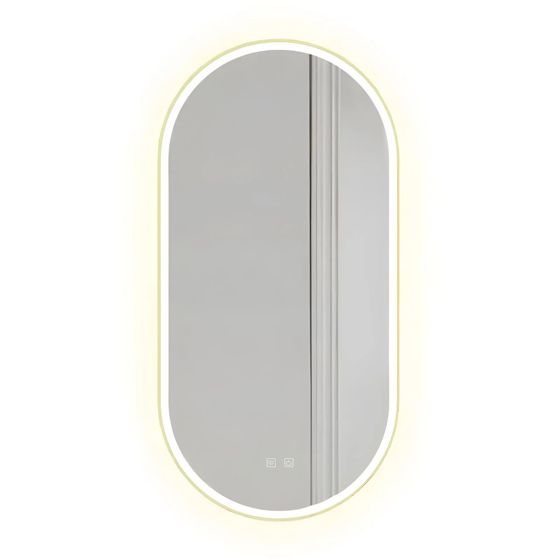 REA spegel LED OVL 50x100cm Guld 4x50x100cm