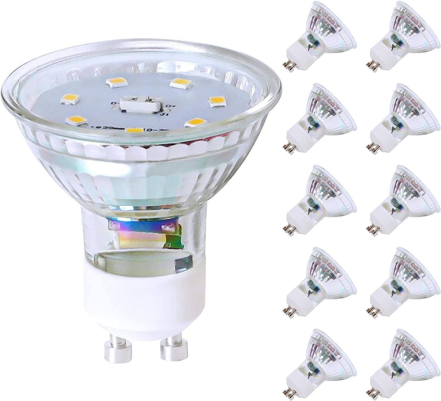 NETTLIFE 10 st, förpackning GU10, LED-lampor, Neutralvit, 5 W Ersätter 50 W, Ljuskälla Energibesparande, 4000 K, Spridningsvinkel 110°