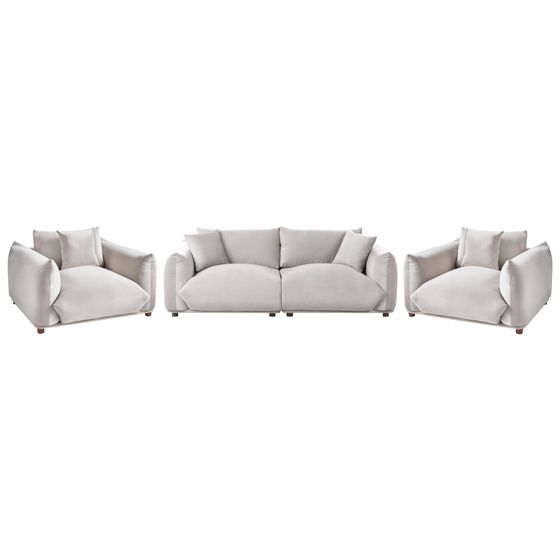 Soffgrupp 5-sits LUVOS Sammet Taupe