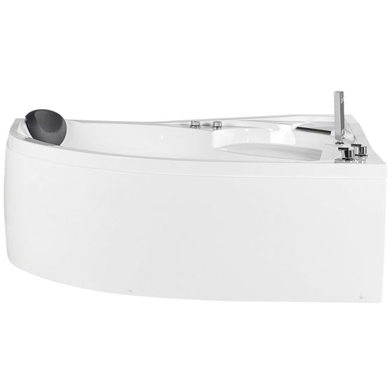 Hörnbubbelbadkar med LED NEIVA 1500 x 1000 mm Vit Vänstervänd