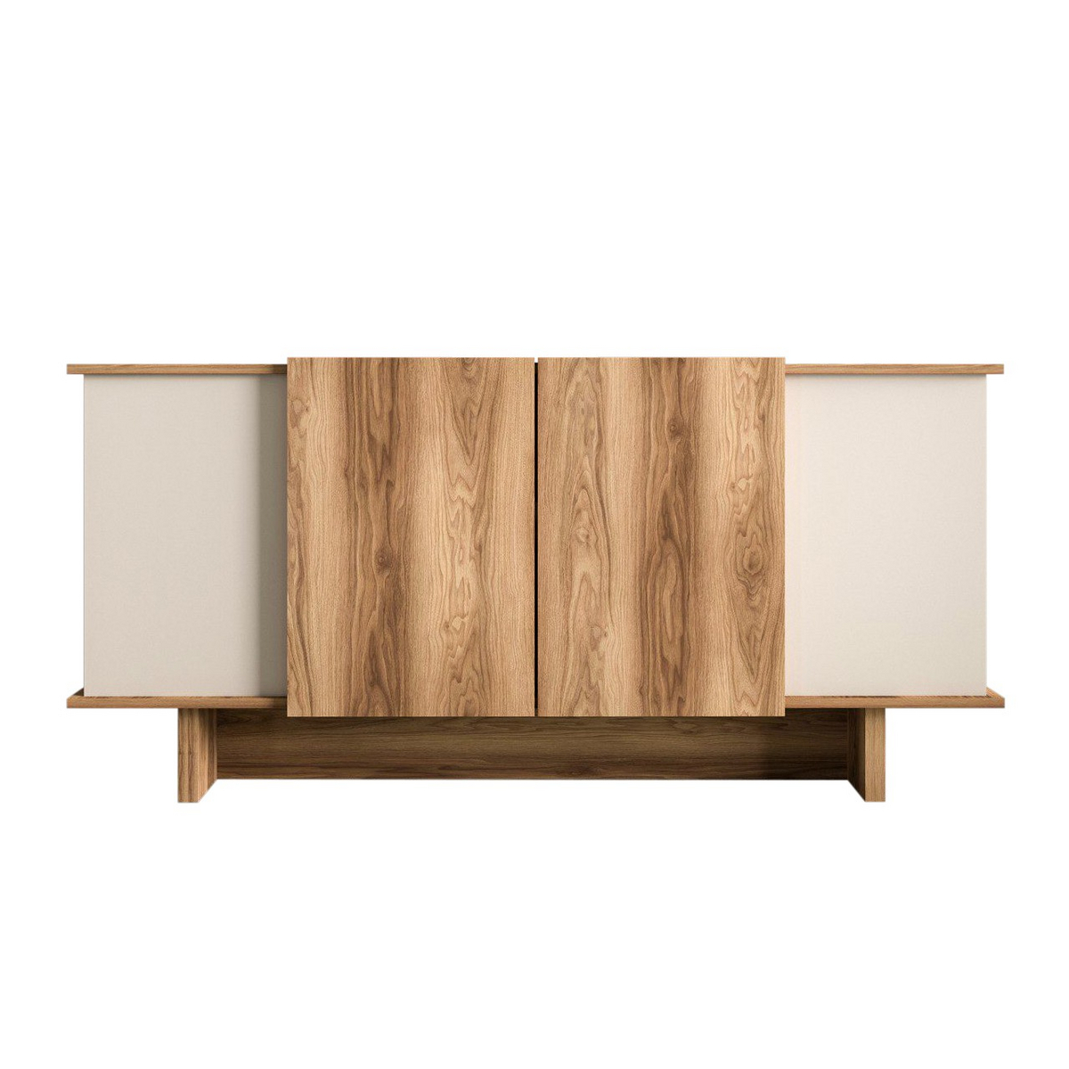 Norda Design Modernt konsolbord med hyllor, 180 x 81 x 40 cm | 100 % melaminbelagd spånskiva | väggmonterbart, skandinavisk design