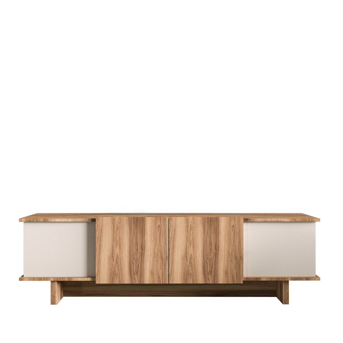 Norda Design Modern TV-bänk med möjlighet till väggmontering, 180 x 50 x 33 cm | 100 % melaminbelagd spånskiva | Stilren design med flera hyllplan