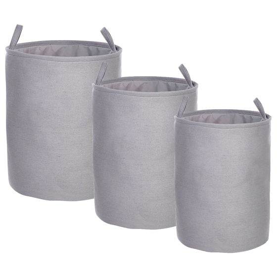Set med 3 korgar ARCHA Bomull Grå