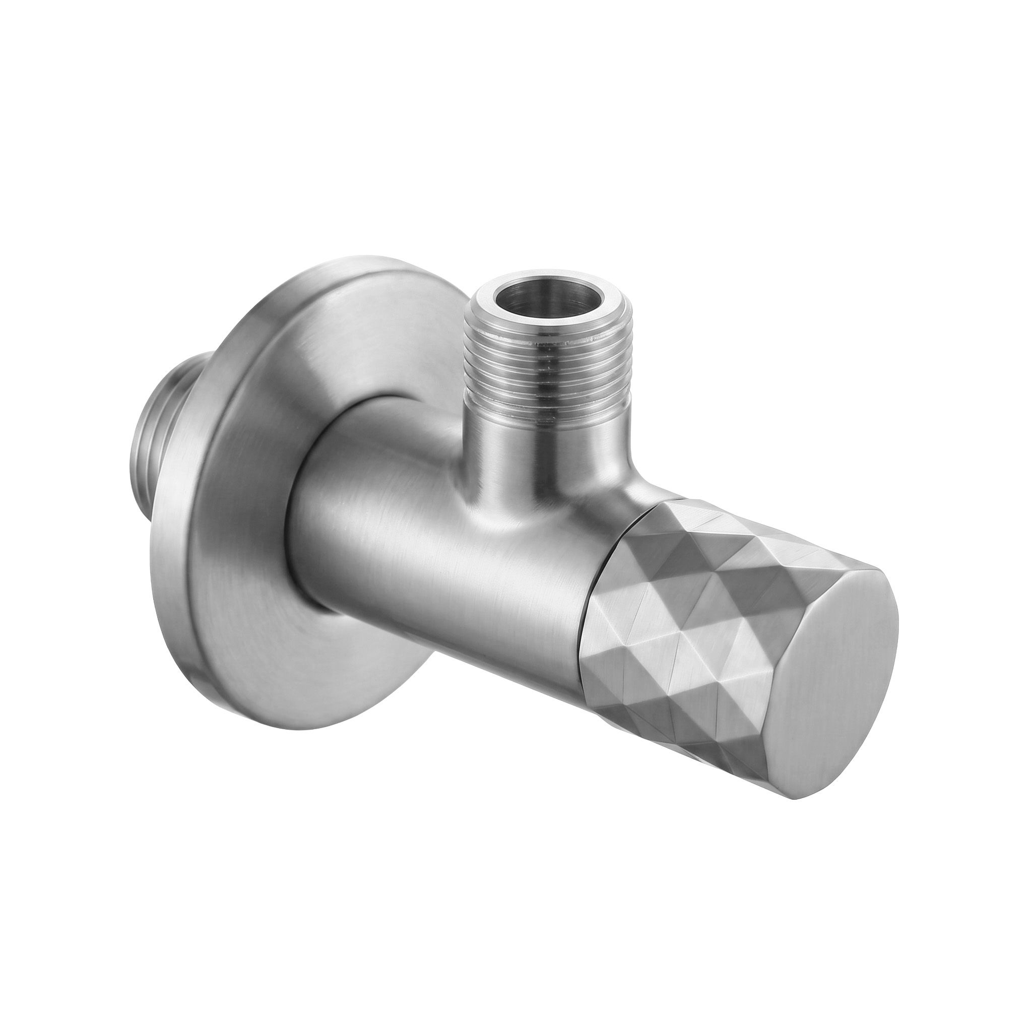 REA vinkelventil Diamond 03 1/2" x 3/8" , Borstat stål, 6,8x5x4cm