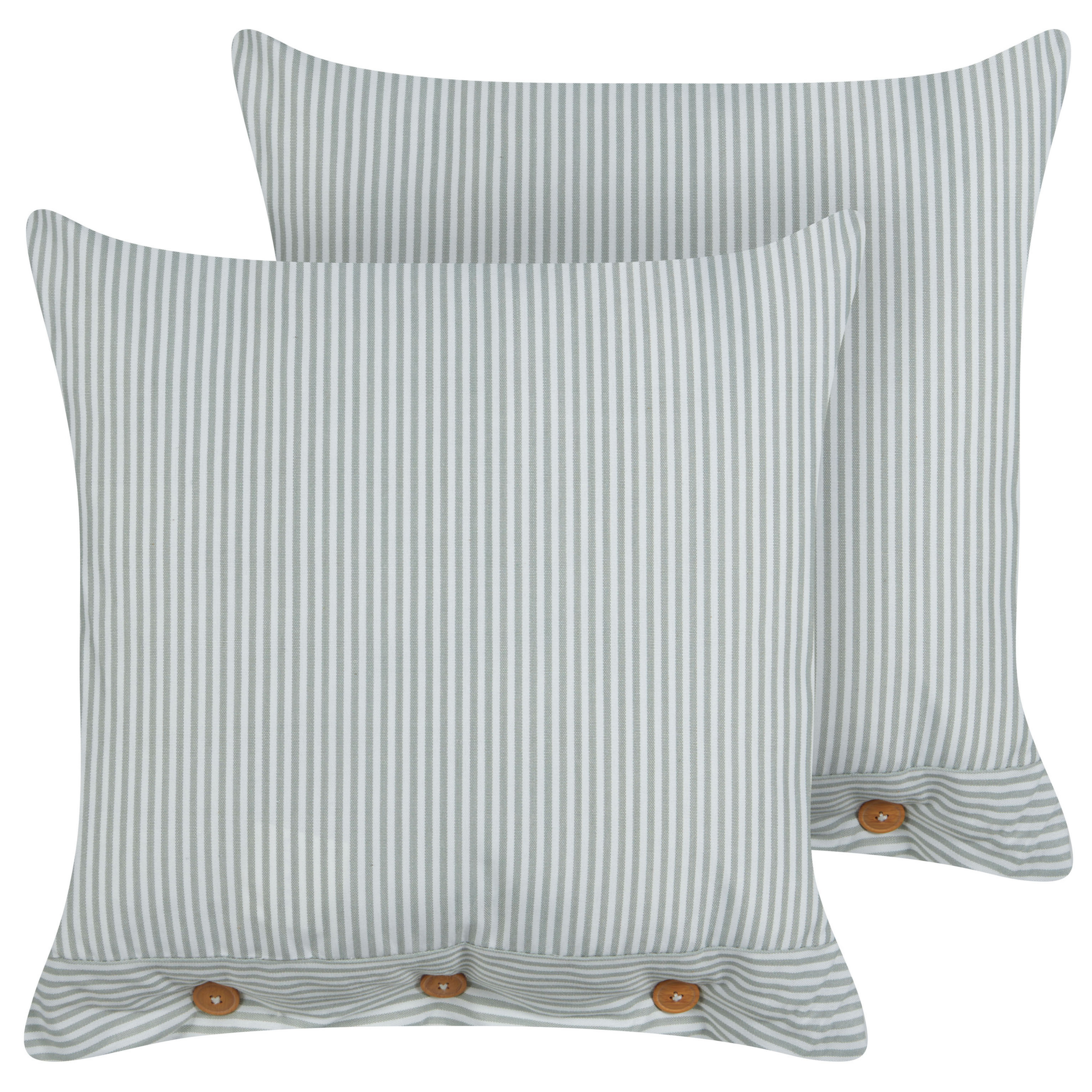 Set med 2 prydnadskuddar SEBRINE 45 x 45 cm Mintgrön Randigt