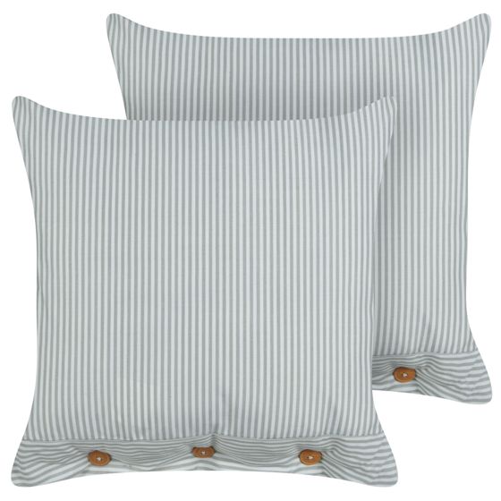 Set med 2 prydnadskuddar SEBRINE 45 x 45 cm Mintgrön Randigt