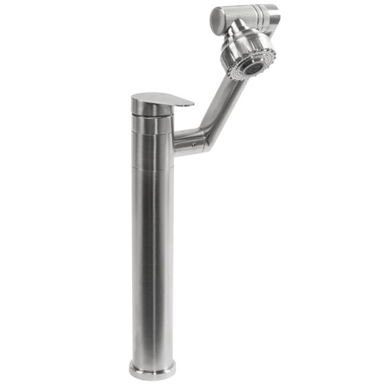REA Tvättställsblandare PACO Hög Borstad Nickel, 21x9,5x31cm