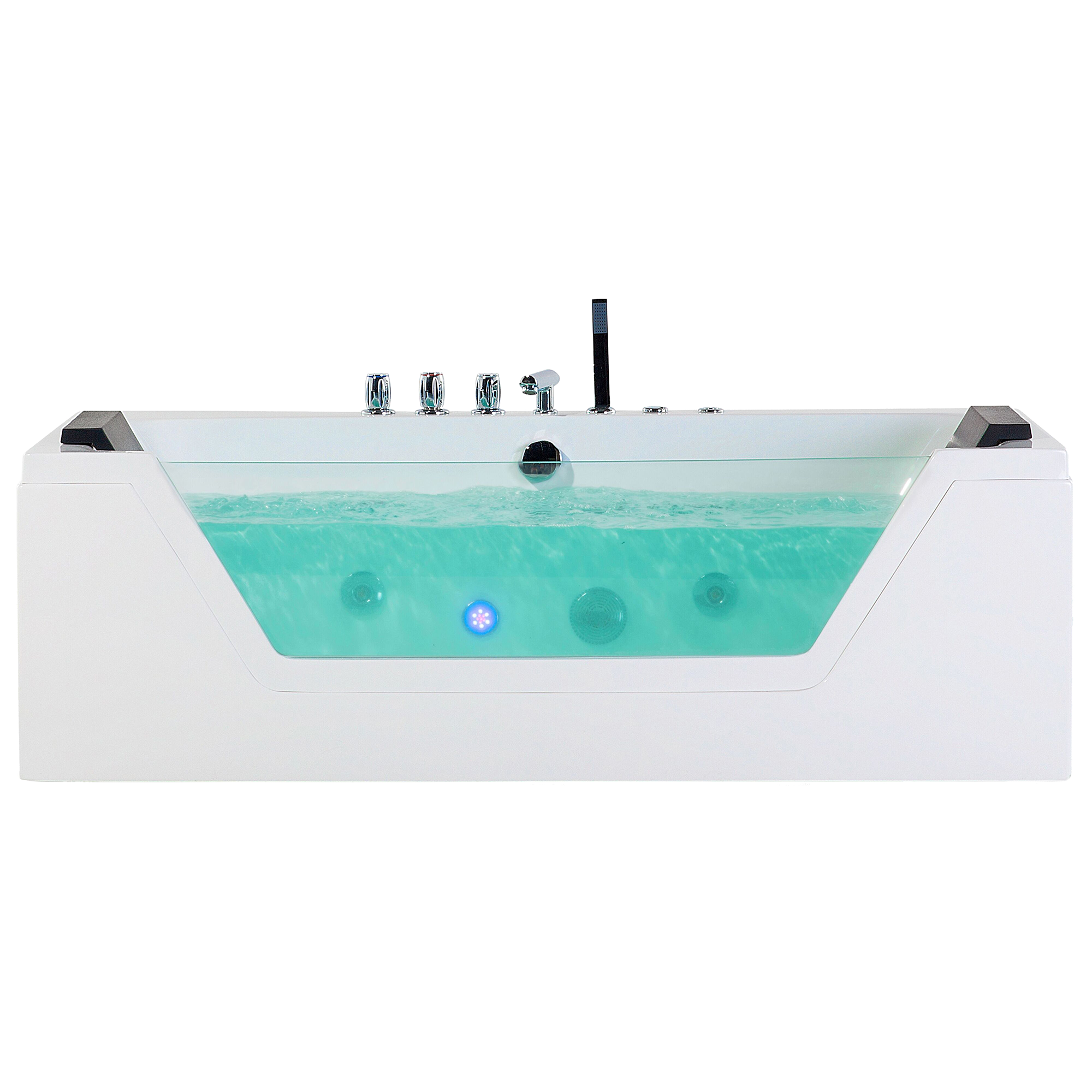 Hörnbubbelbadkar med LED SAMANA 1530 x 710 mm Vit