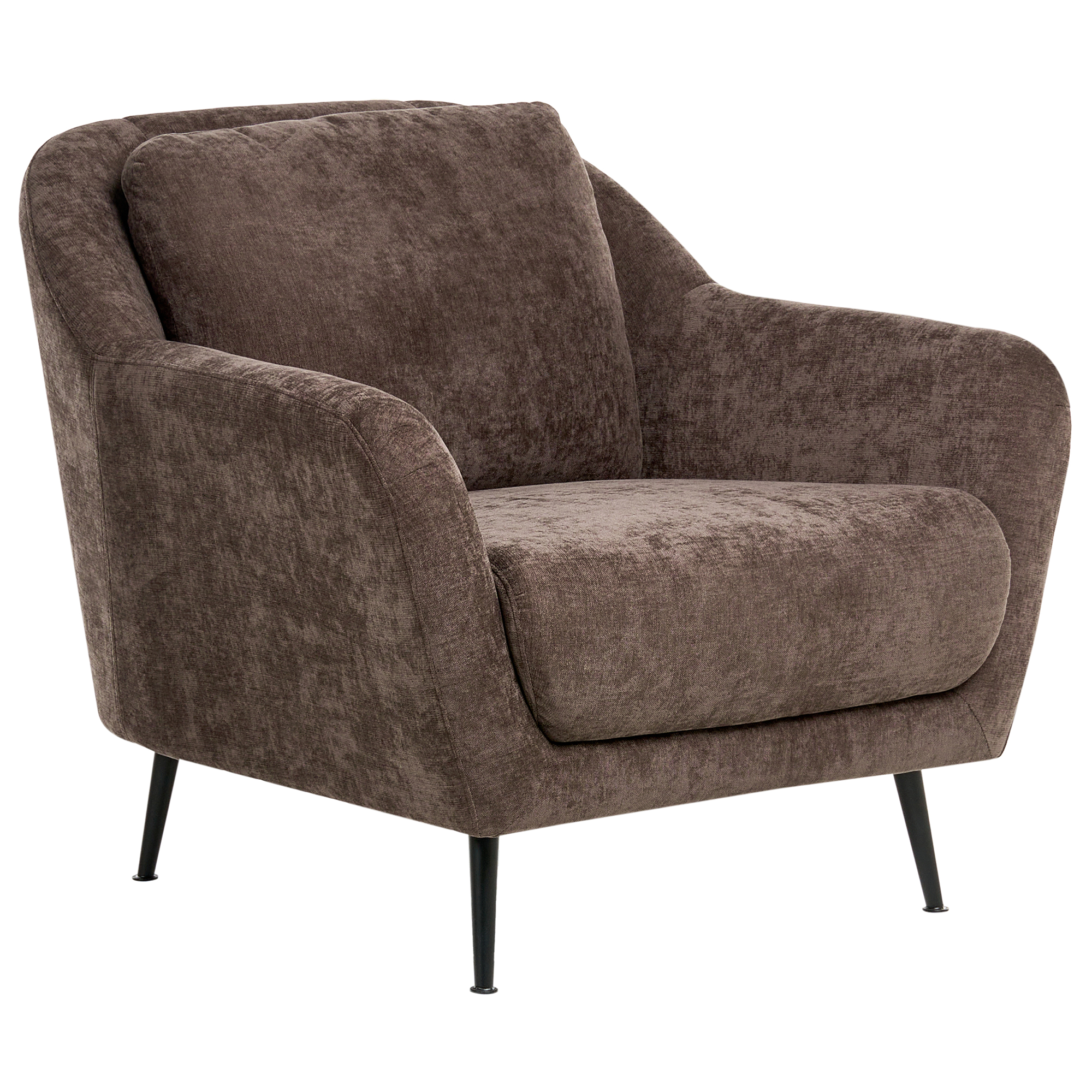 Fåtölj EIBY Chenille Mörkbrun
