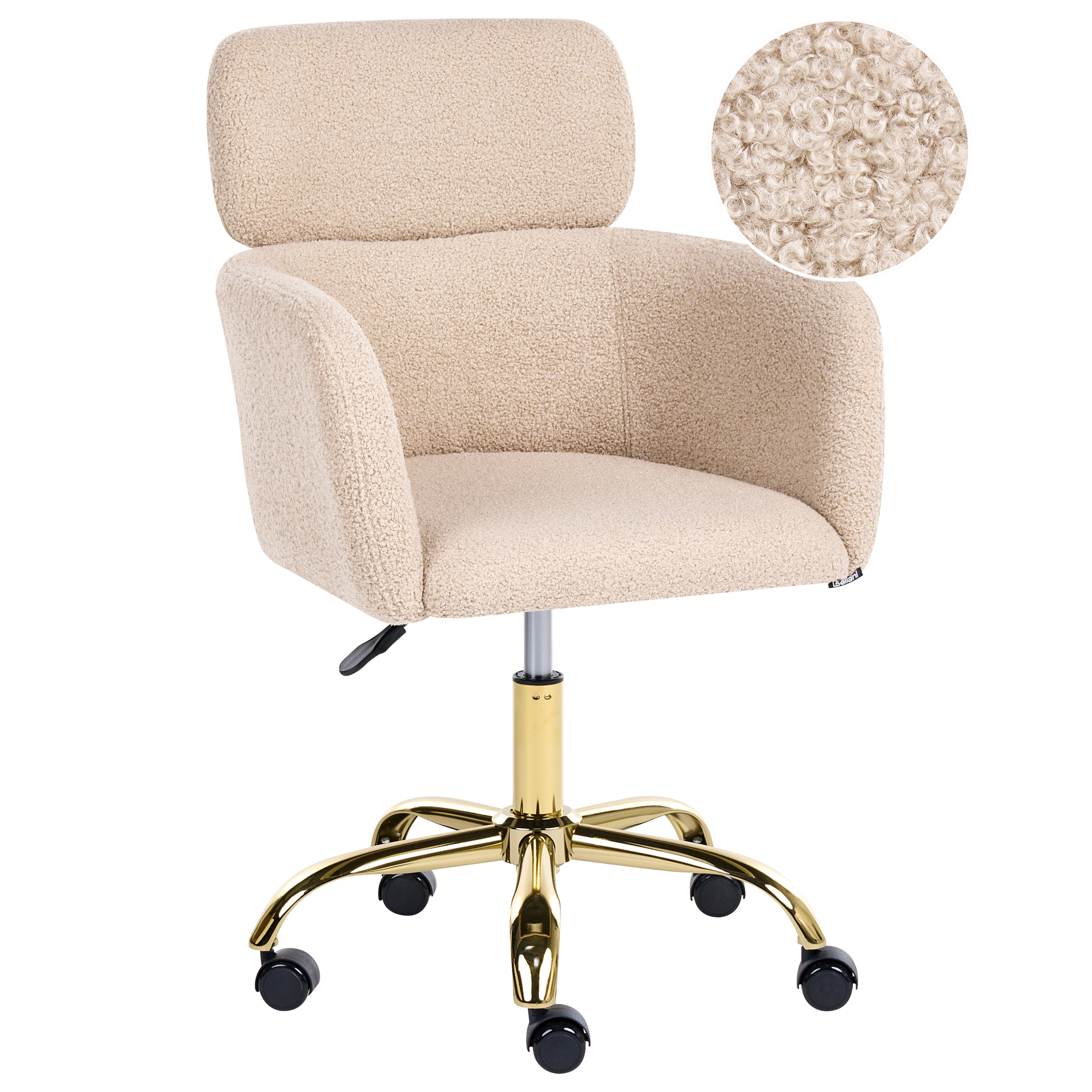 Skrivbordsstol ALENA Bouclé Ljusbeige