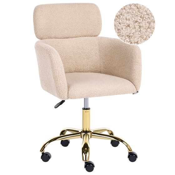 Skrivbordsstol ALENA Bouclé Ljusbeige