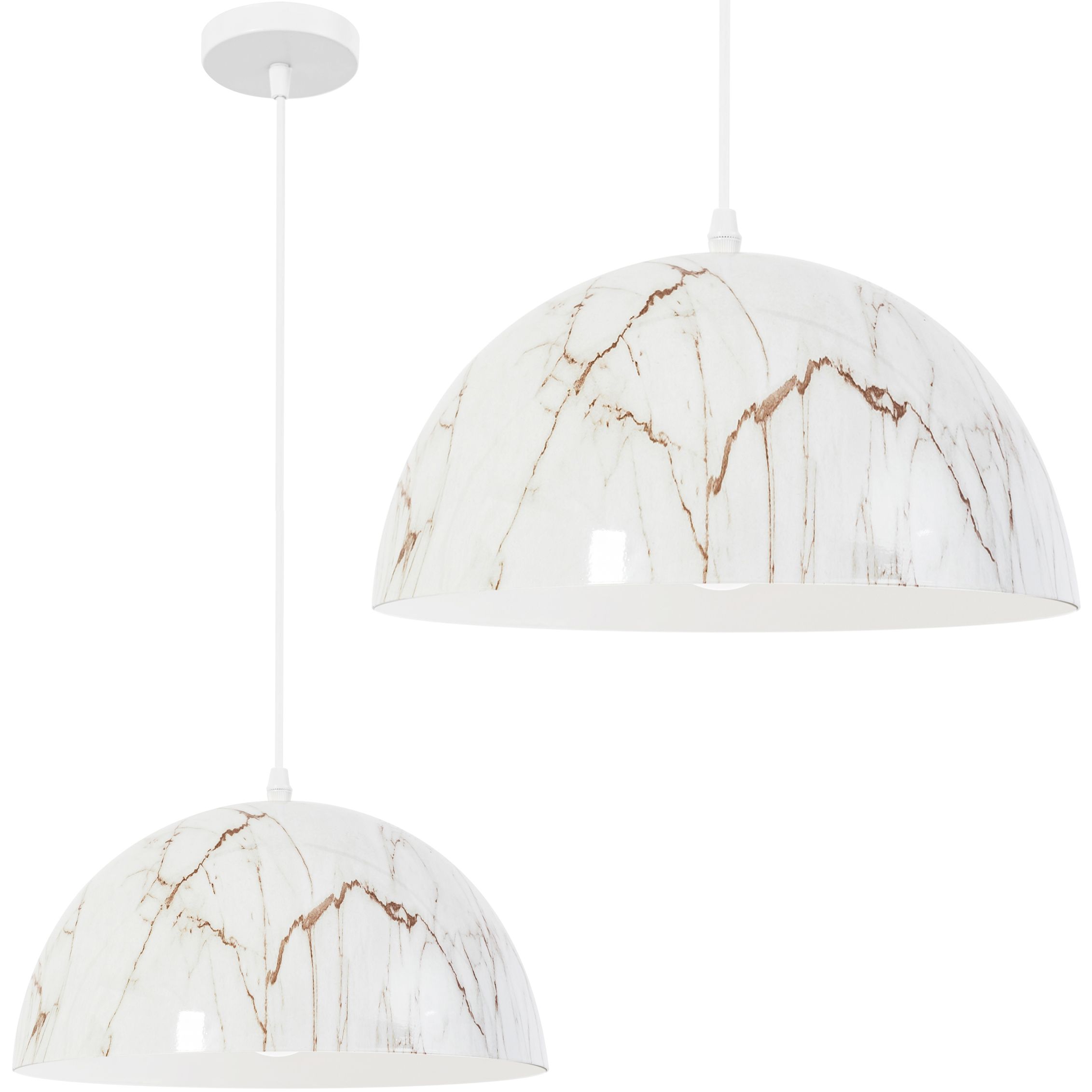 TOOLIGHT hängande taklampa APP911-1CP MARBLE 30CM Vit 15x30x85cm