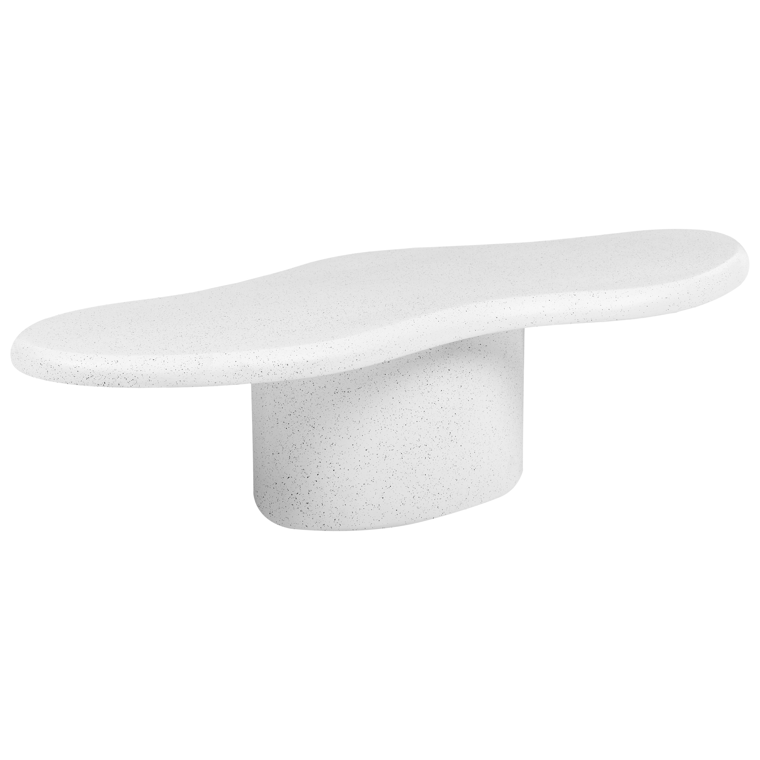 Soffbord CONZA 57 cm 120 cm Terrazzoeffekt Vit