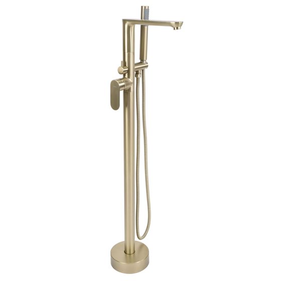 REA golvmonterad badkarsblandare Logan , Borstat guld, 24x15x101,5cm