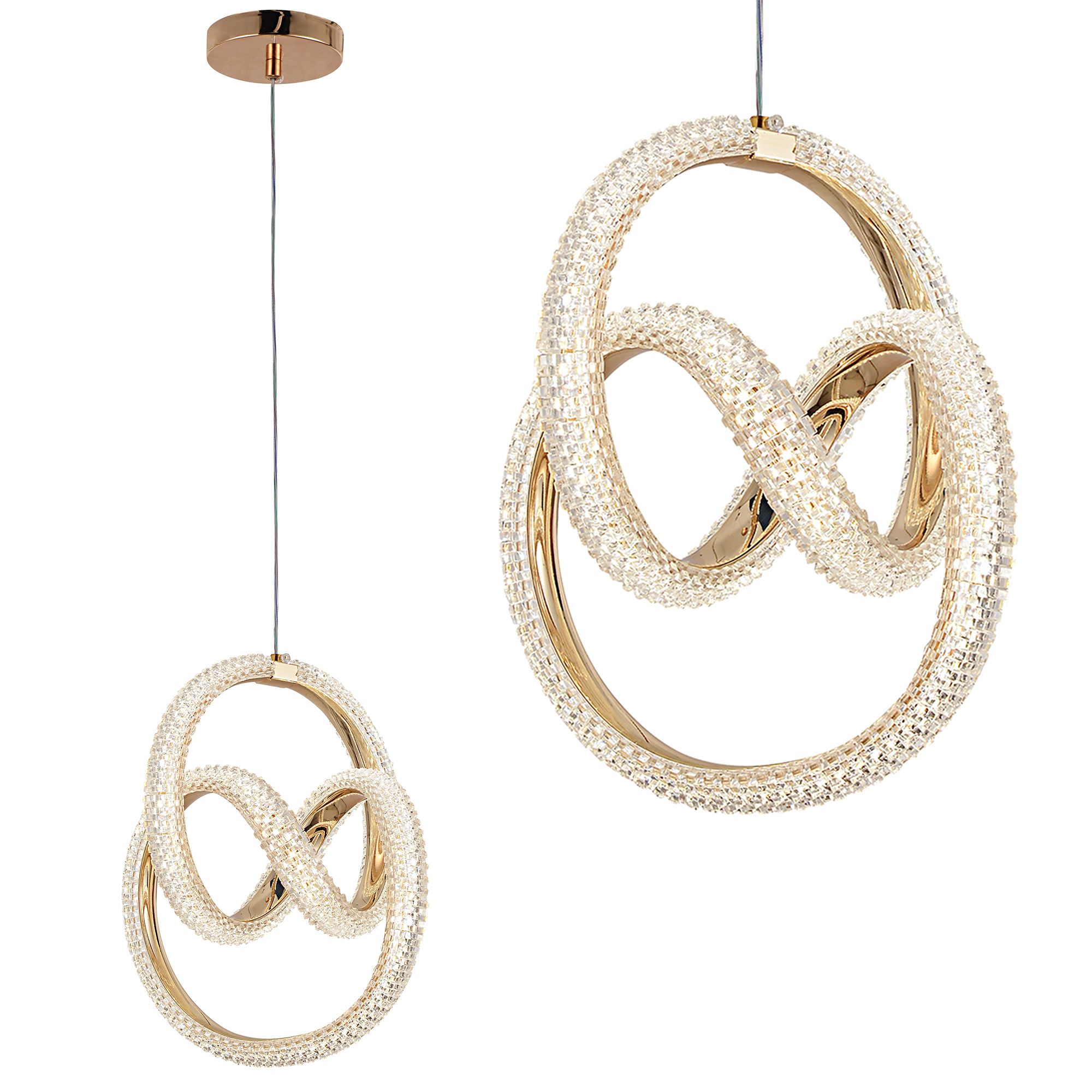 TOOLIGHT hängande taklampa G068-CP LED Guld 131,5x22x29cm